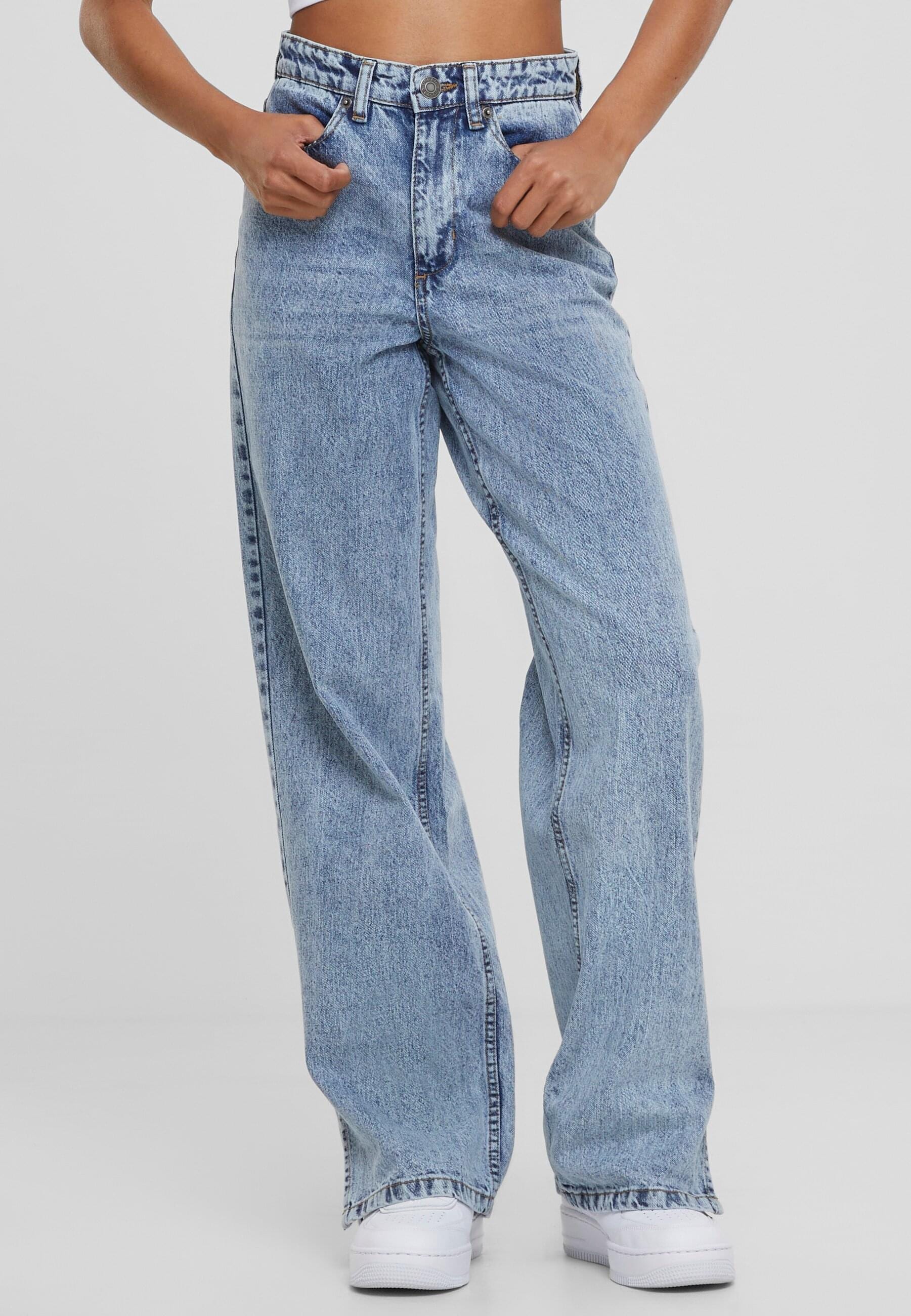 URBAN CLASSICS Bequeme Jeans »Urban Classics Damen Ladies Wide Leg Slit Denim«