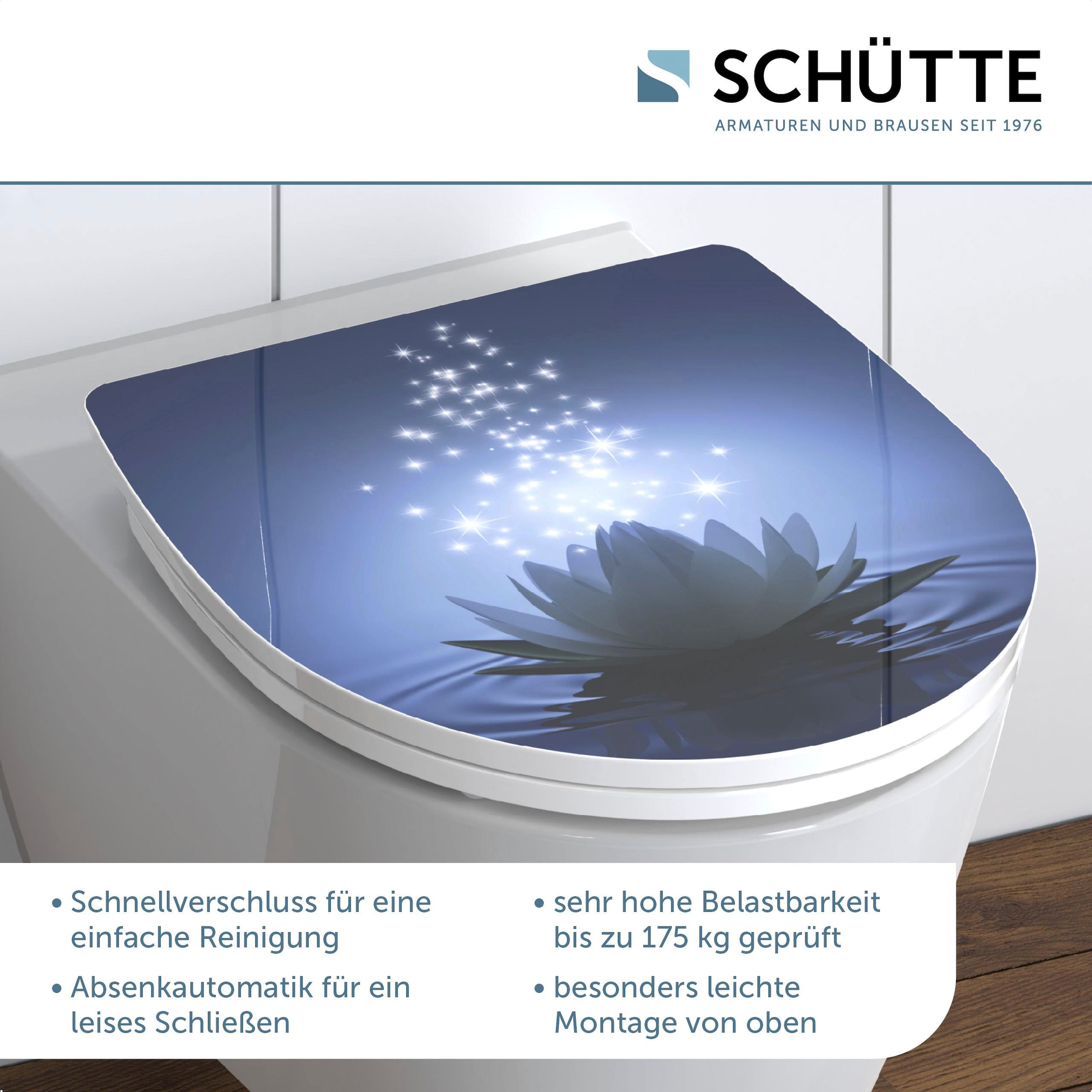 Schütte WC-Sitz »Water Lily«, Duroplast, mit Absenkautomatik und Schnellverschluss, High Gloss