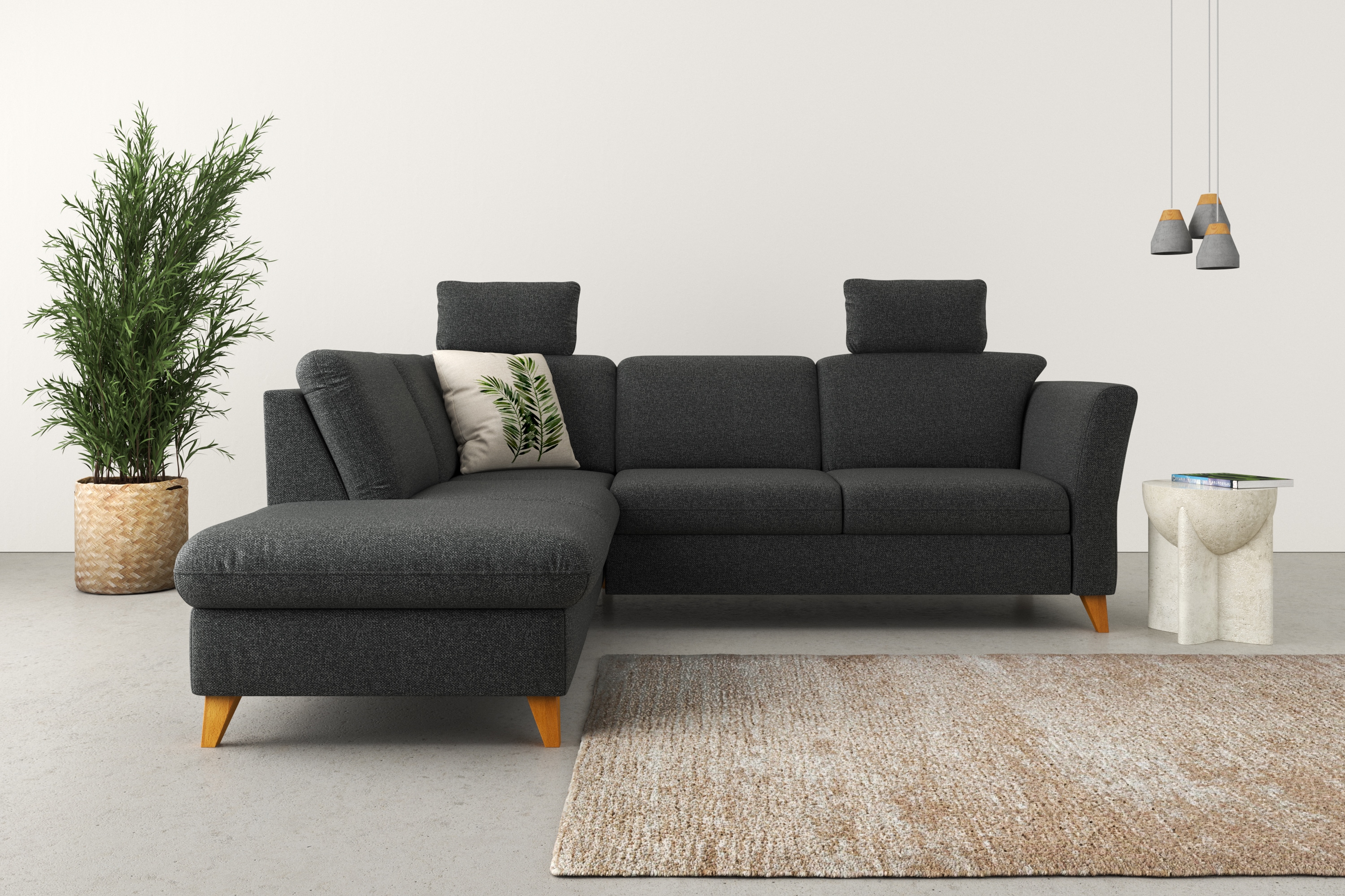 Home affaire Ecksofa "Trelleborg L-Form" Federkern-Polsterung, wahlweise mit Schlaffunktion und Stauraum