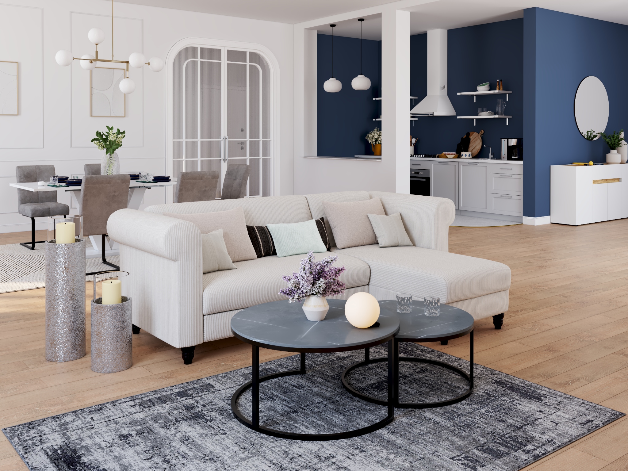Dorel Home Ecksofa »Felix II, L-Form, Schlafsofa 241cm (Liegefl. 108/195 cm),« verstellb. Rückenlehne, Recamiere wechselbar, Cord