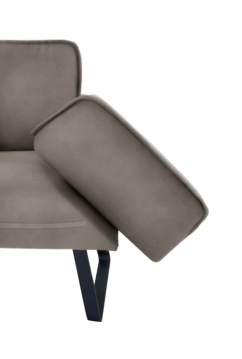 Eckbank K+W KOMFORT & WOHNEN "Drive", grau (stahl 85), H:91cm T:68cm, Sitzbänke, Eckbank, mit Seitenteilverstellung am langem Schenkel zur Sitzplatzerweiterung 3