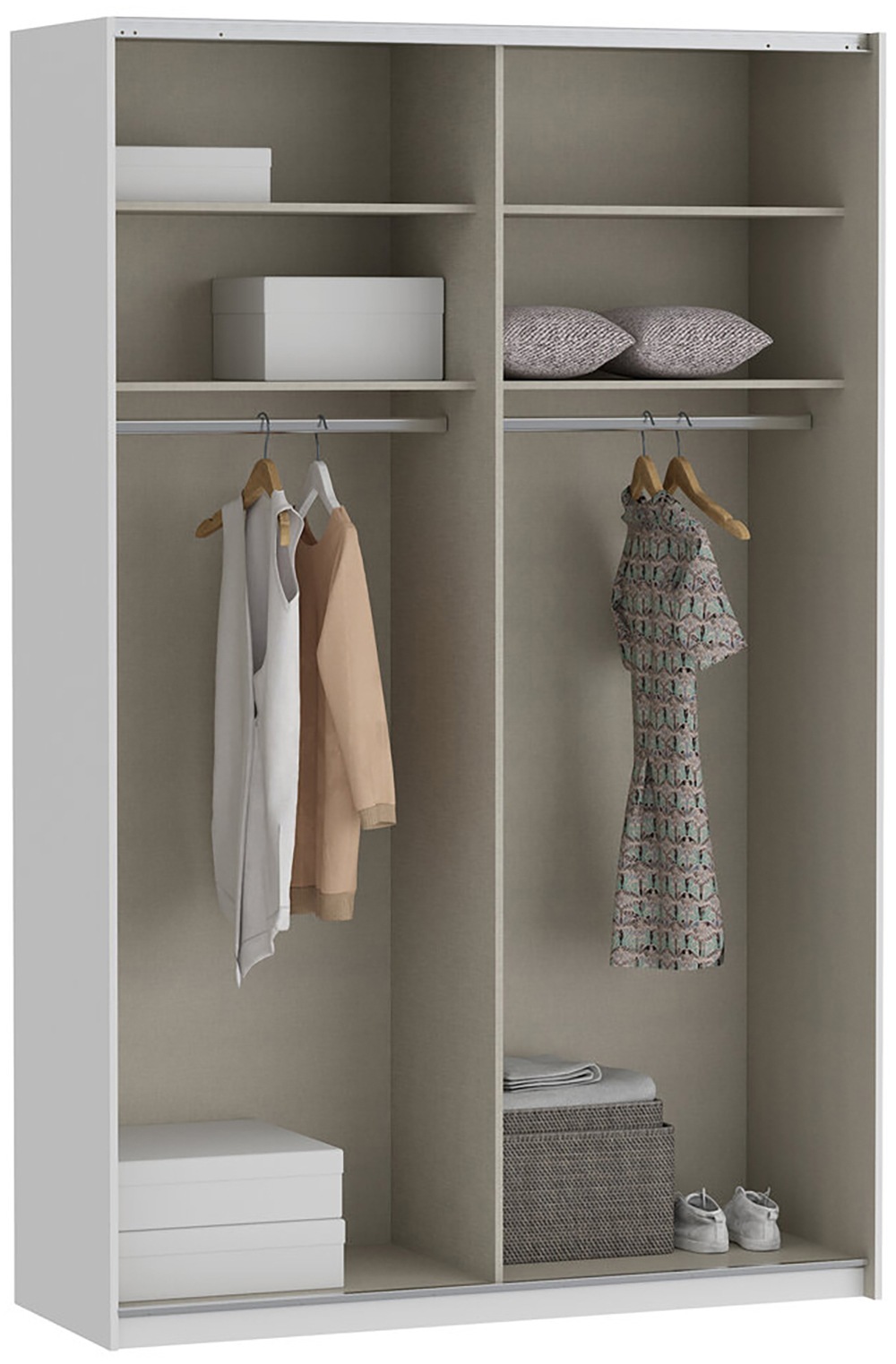 FORTE Schwebetürenschrank »Fittio, Made in Europe, 2 Schiebetüren, modernes Design«, Höhe 2,35 mtr, stehende Montage