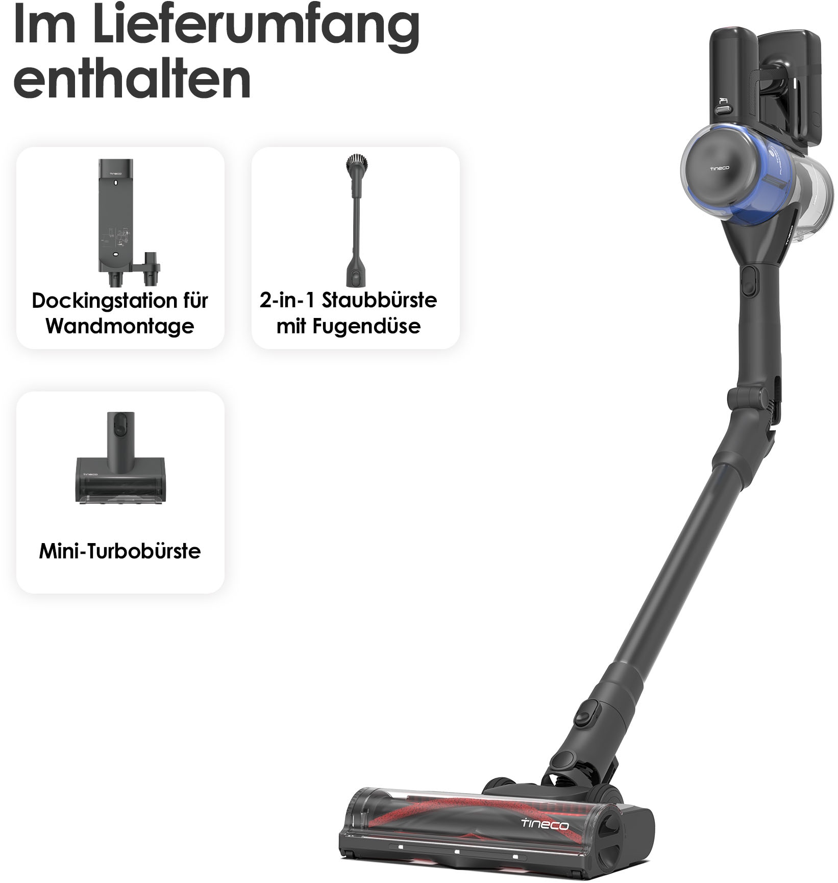 Tineco Akku-Stielstaubsauger »Pure One S30 Pro« 200W Saugleistung, Faltbares Saugrohr, starke Akku-Leistung