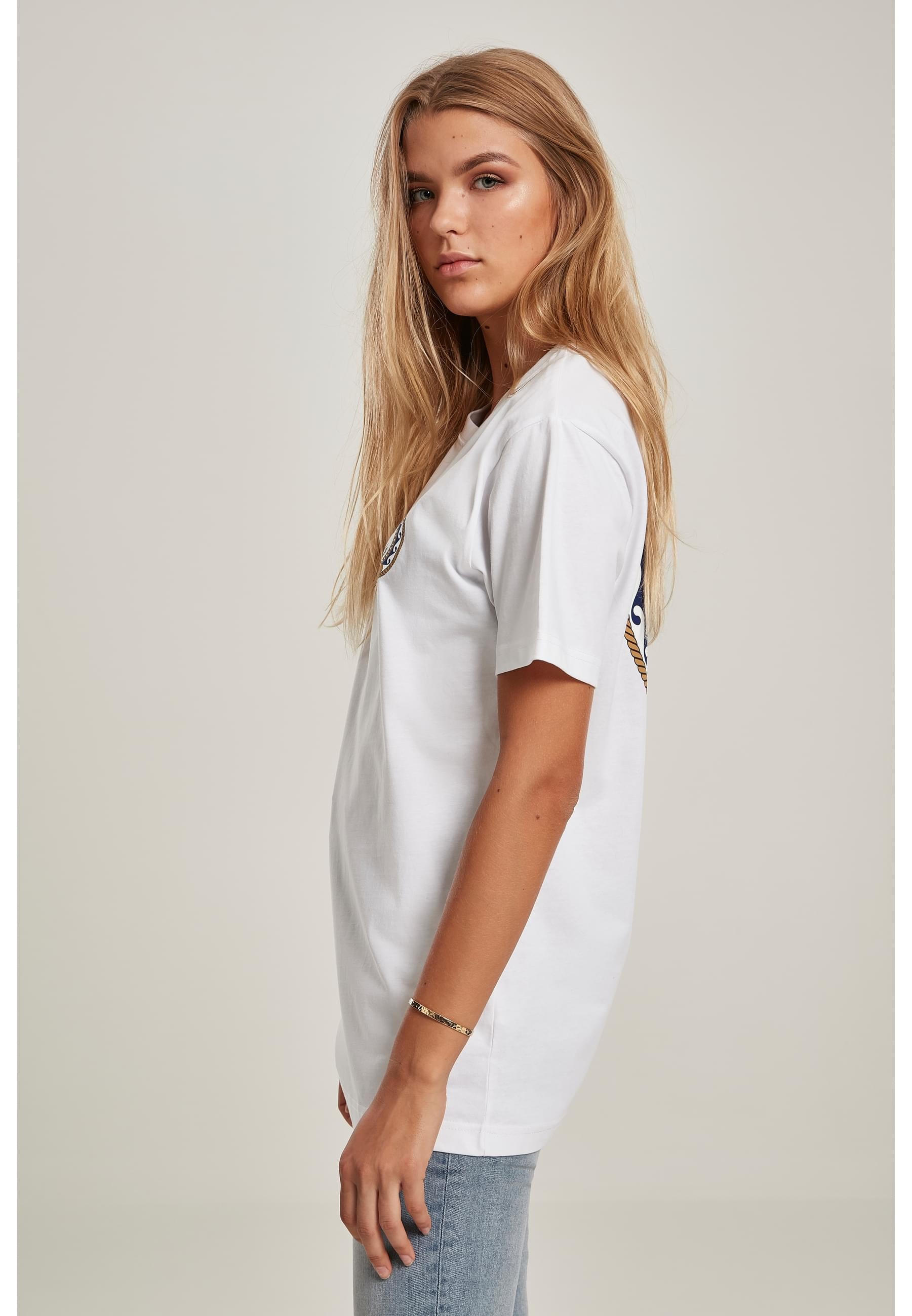 MisterTee Kurzarmshirt »MisterTee Damen Ladies Moin Moin Tee«, (1 tlg.)