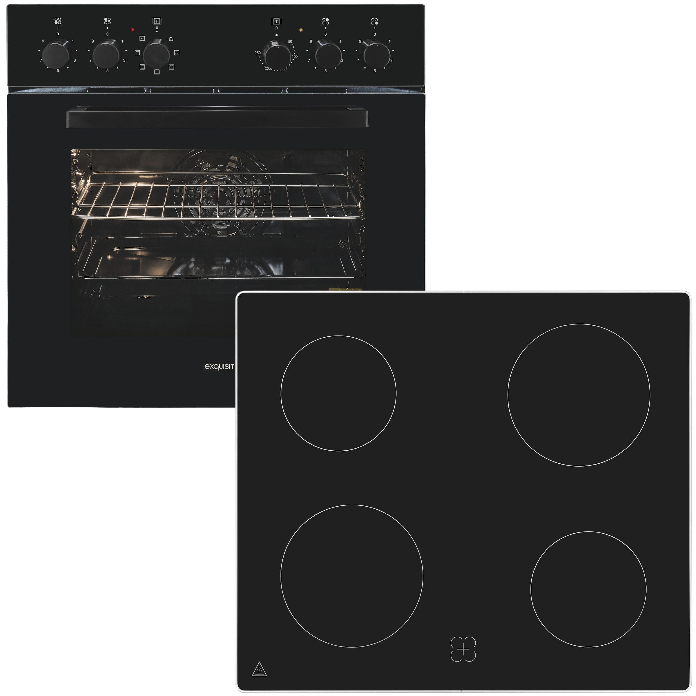 exquisit Elektro-Herd-Set "EHE256-U-020 schwarz" Umluftherd für Backen & Gr günstig online kaufen