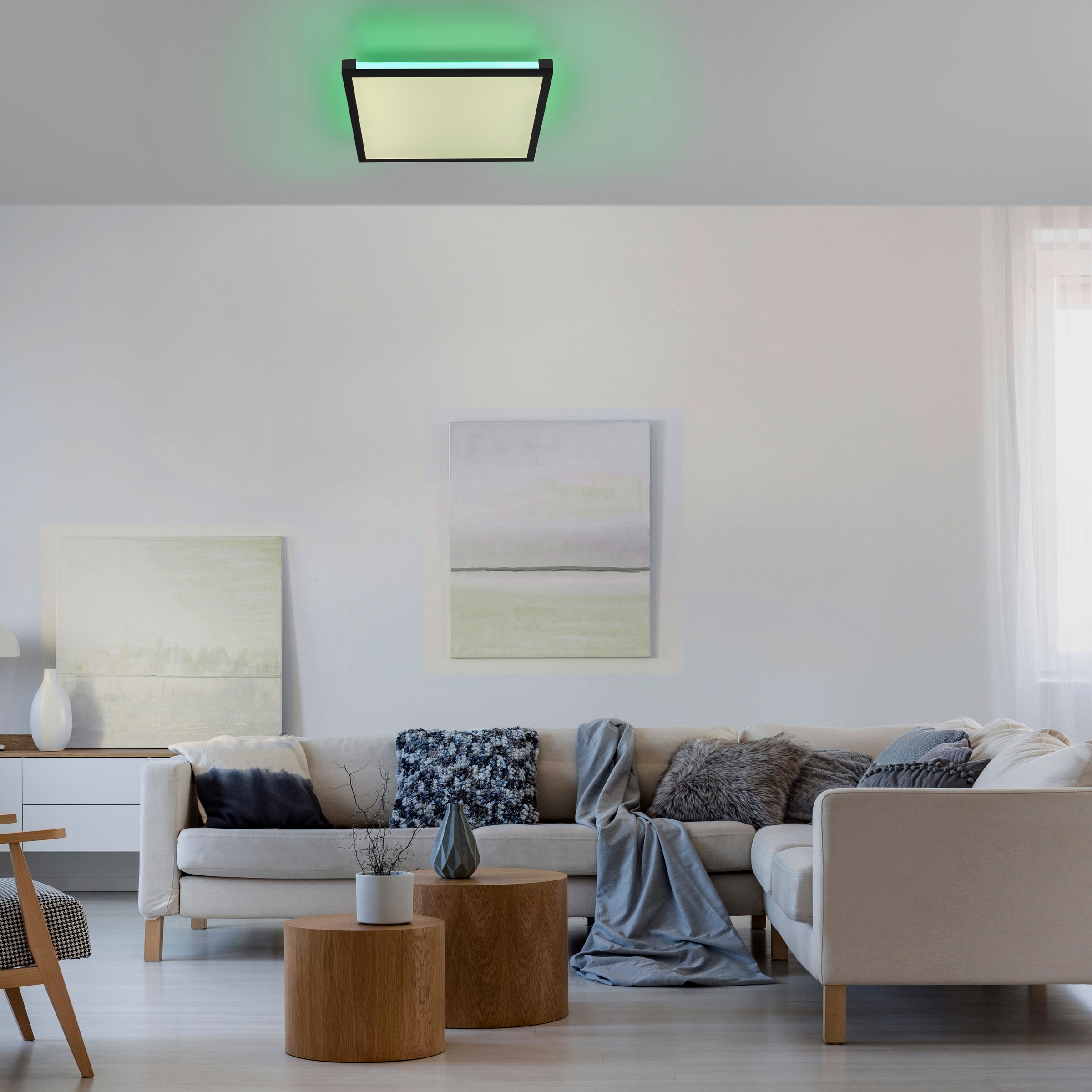 JUST LIGHT Deckenleuchte »MARIO«, 2 flammig, Leuchtmittel LED-Board-LED-Board | LED fest integriert, CCT - über Fernbedienung, RGB, dimmbar über Fernbedienung