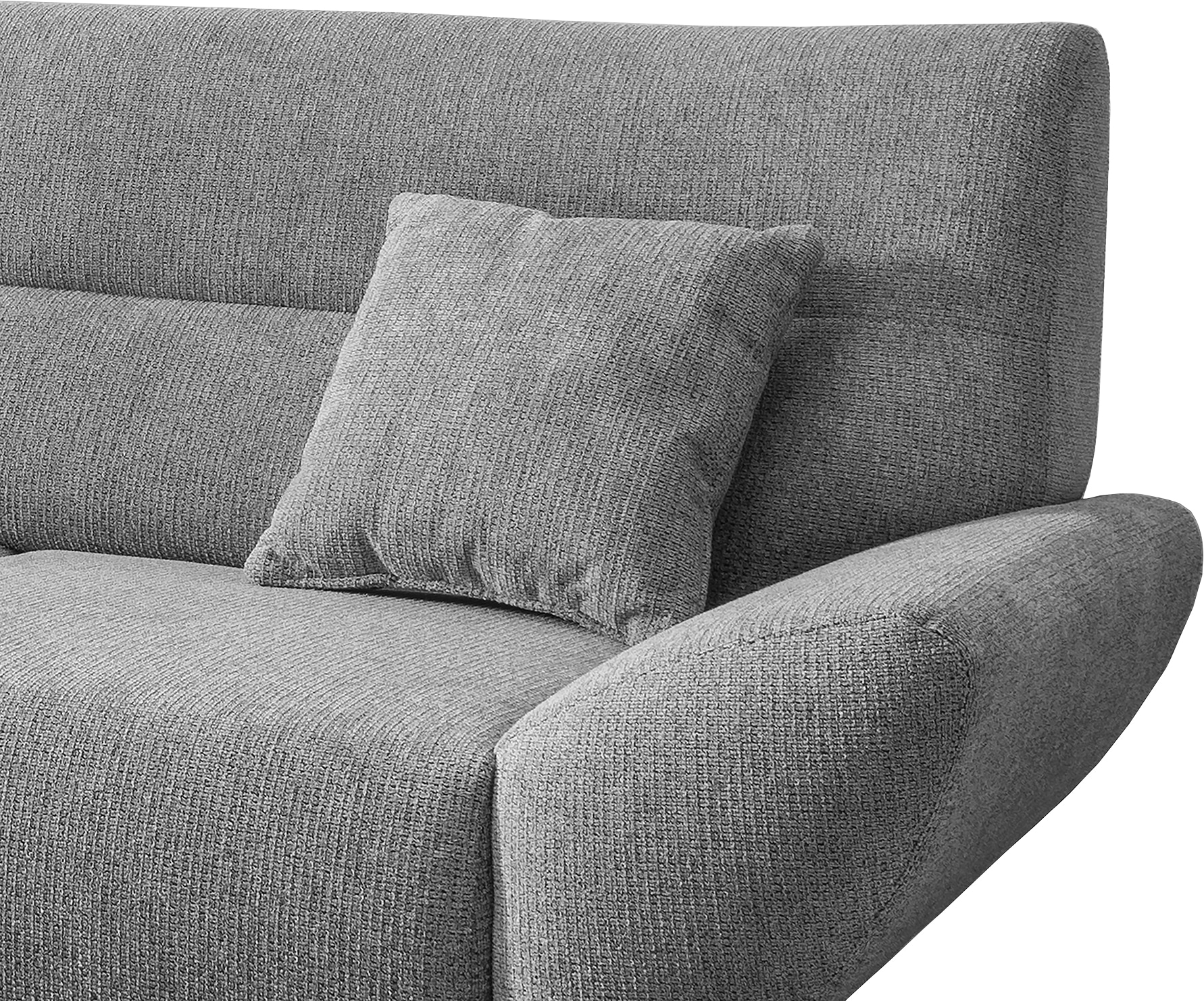 INOSIGN Ecksofa »Drago, elegant und zeitlos, komfortabel, Holzfuß, L-Form«, frei im Raum stellbar, inkl. 2 Zierkissen