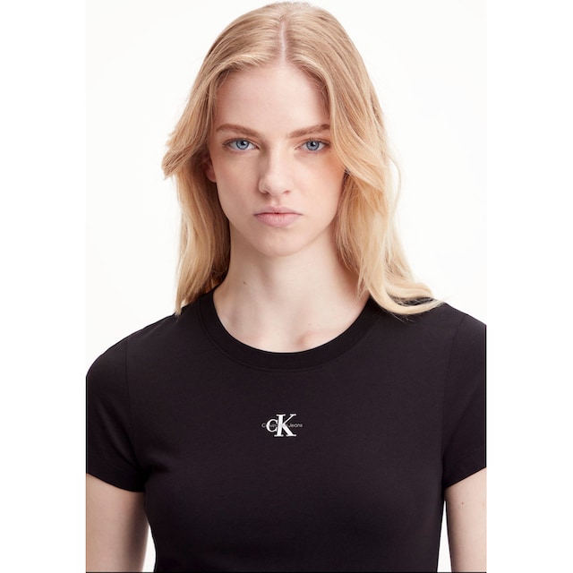 Calvin Klein Jeans T-Shirt »MICRO MONOLOGO SLIM FIT TEE«, mit  Rundhalsausschnitt online kaufen | BAUR