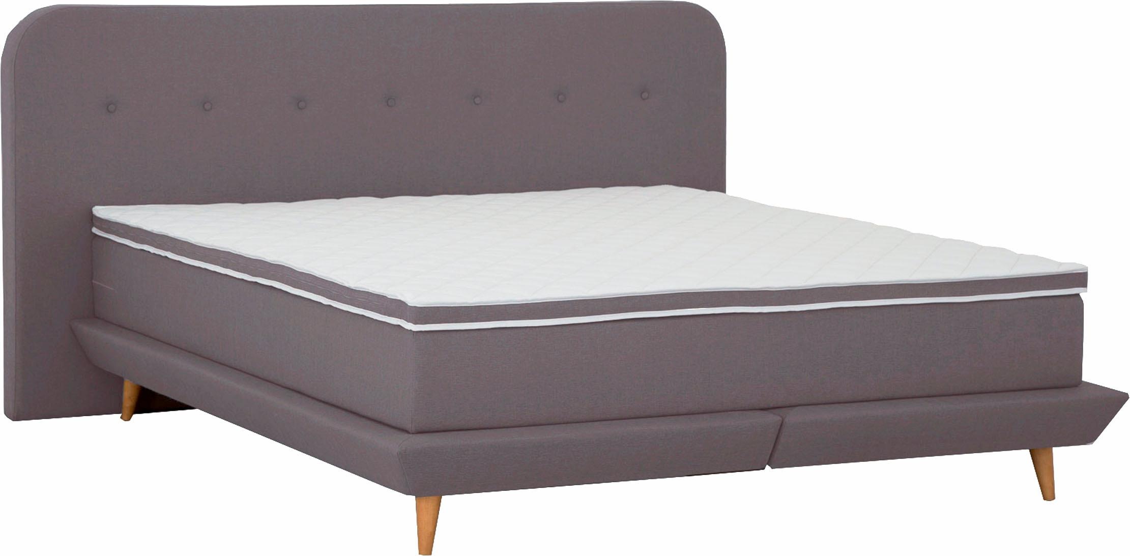 andas Boxspringbett »Premium«, Steppung mit Knopfheftung, inkl. Topper
