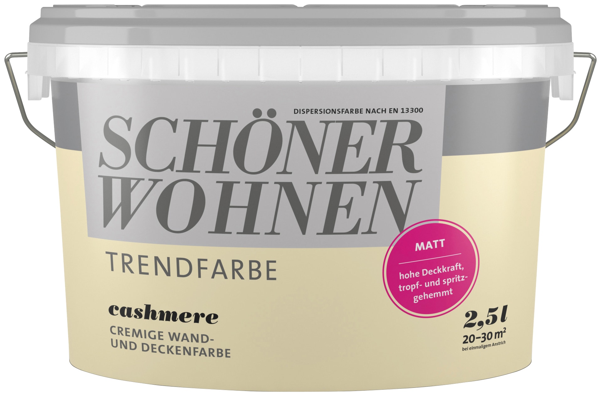 SCHÖNER WOHNEN FARBE Wand- und Deckenfarbe »TRENDFARBE, matt«, 2,5 Liter, Cashmere, hochdeckende Wandfarbe - für Allergiker geeignet