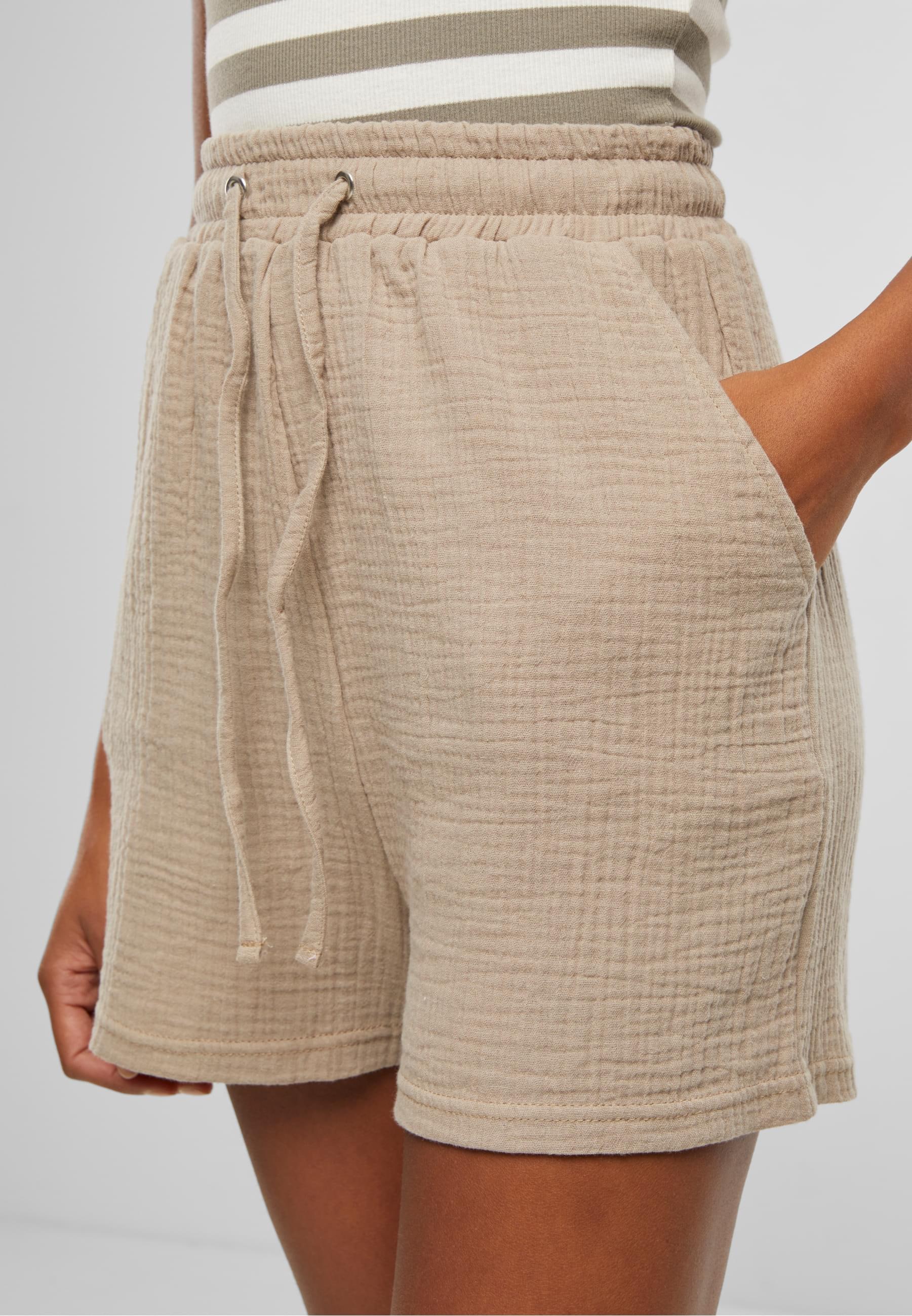 URBAN CLASSICS Sweatshorts »Urban Classics Ladies Musselin Shorts«, (1 tlg.)