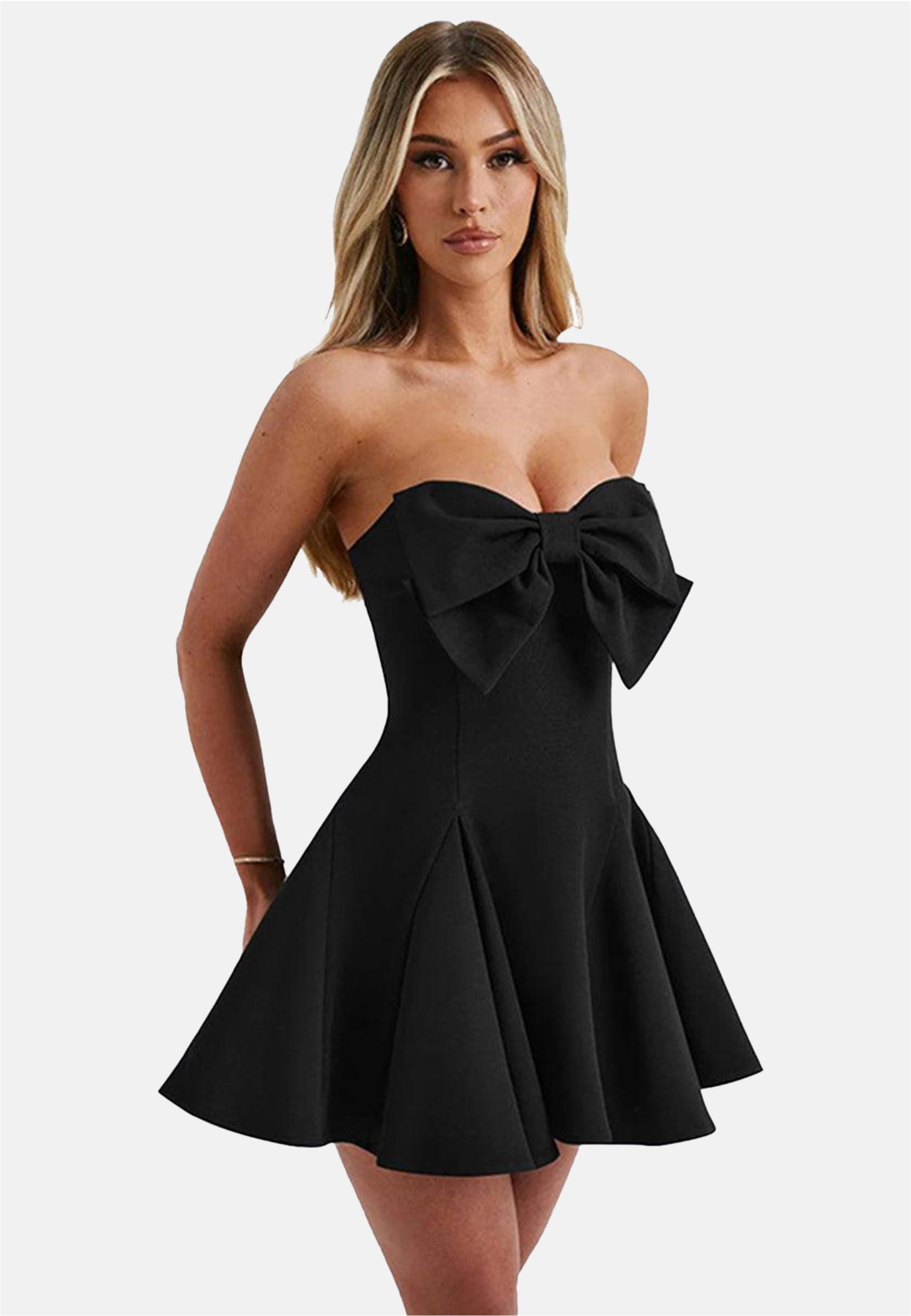 Moda Minx Jerseykleid, mit schöner Schleife am Ausschnitt
