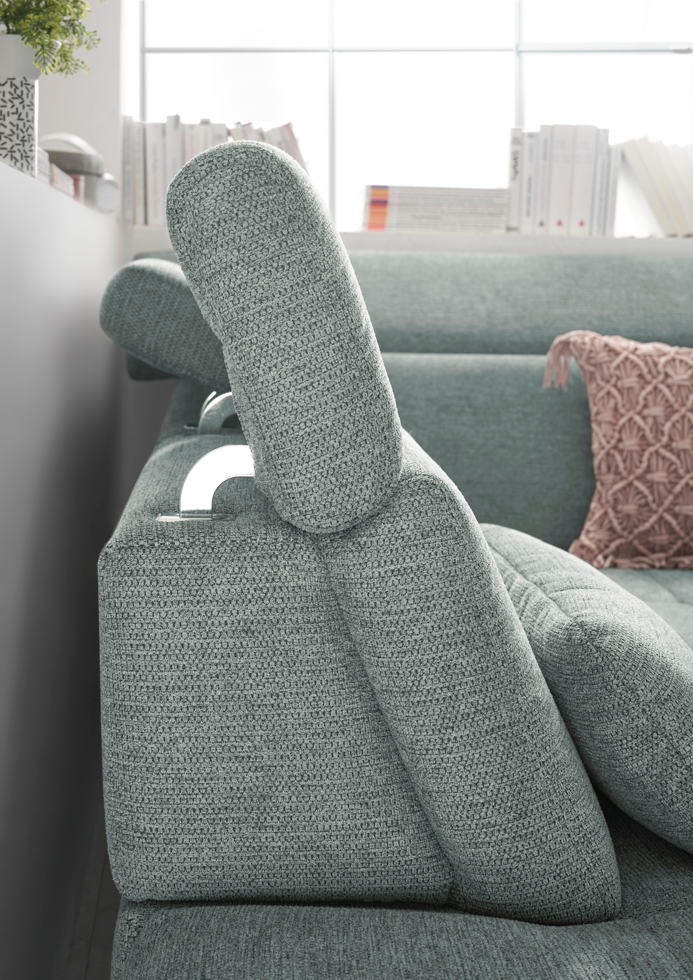 set one by Musterring Ecksofa »SO 3400 Sitzhöhe 47cm oder 49cm, Sitztiefe verstellbar, B/T 317/220 cm«, Kaltschaumpolsterung, Flachgewebe, whlw. mit Funktionen, Sitzhöhe 47