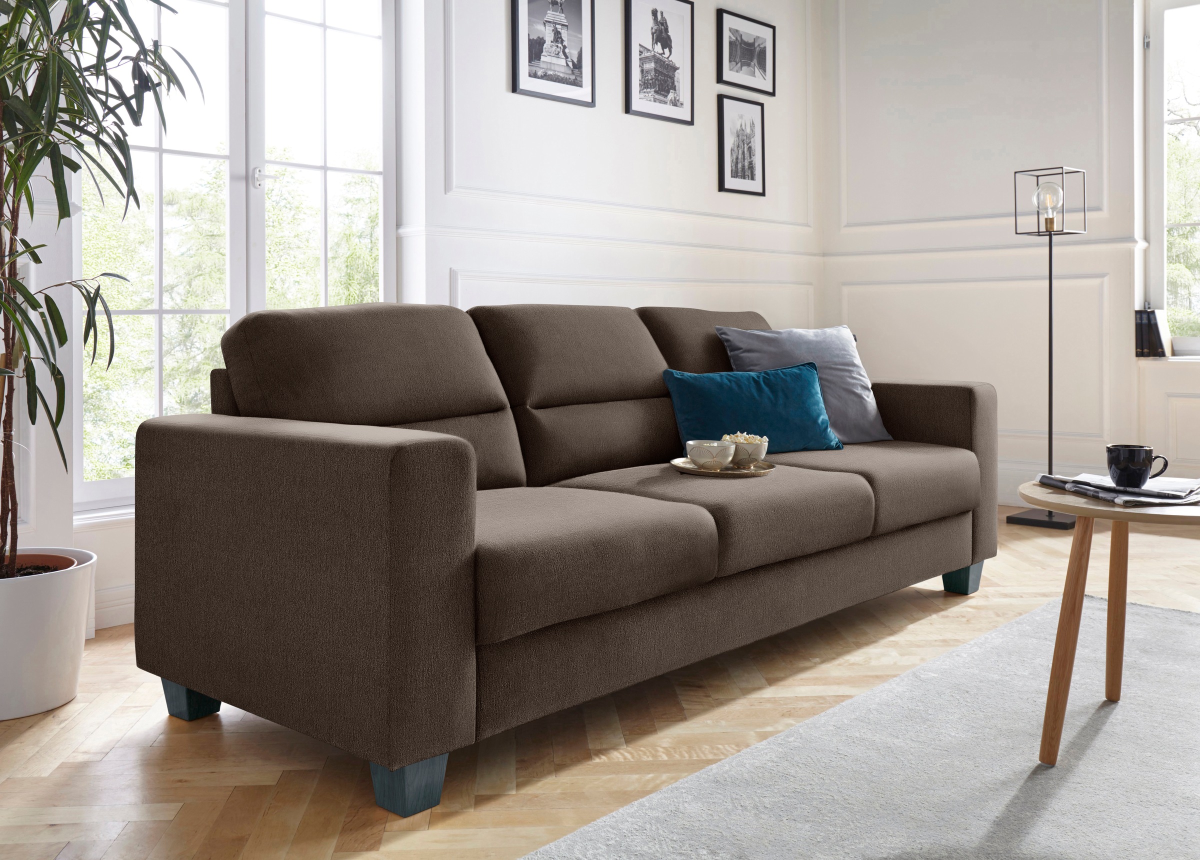 TRENDMANUFAKTUR 3-Sitzer »Chamber mit hohem Sitzkomfort«, in zeitloser Optik, Kopfstützen optional bestellbar