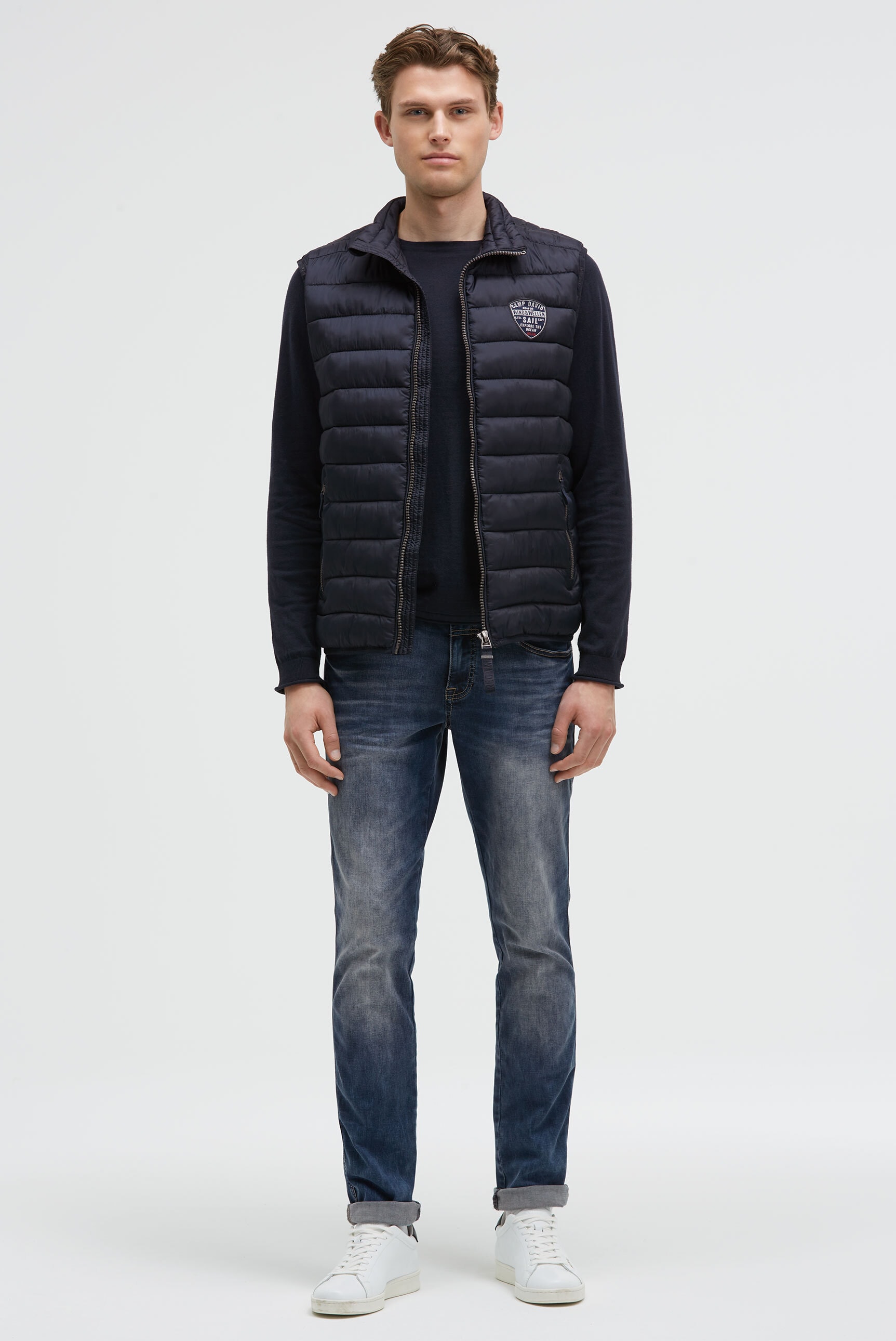 CAMP DAVID Steppweste mit elastischem Saumabschluss