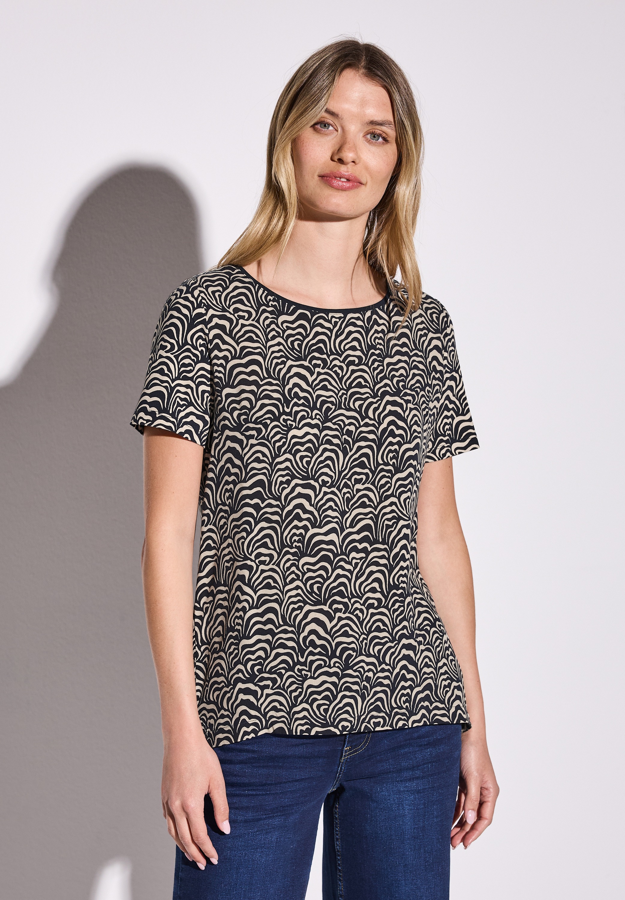 STREET ONE T-Shirt, aus softem Materialmix günstig online kaufen