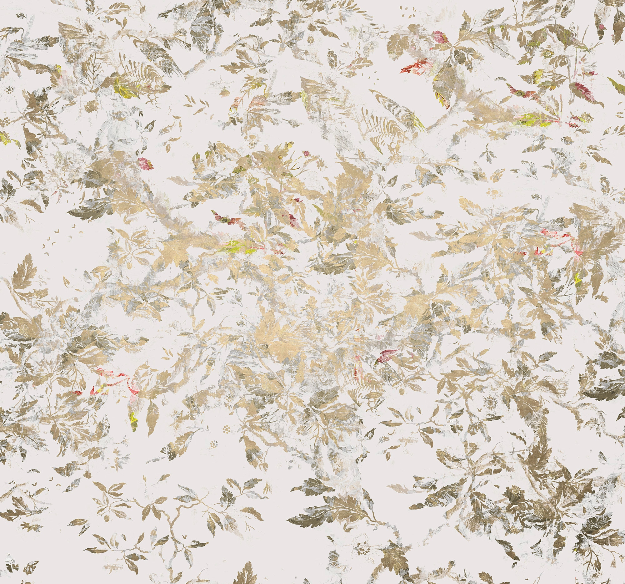 Komar Vliestapete "Digitaldruck Vlies - Golden Feathers - Größe 300 x 280 cm" bedruckt glatt Wohnzimmer, Schlafzimmer