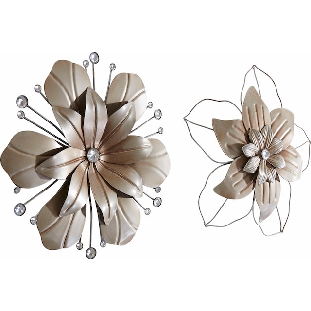 Home affaire Wanddekoobjekt »Blume«, Wanddeko, aus Metall, mit Perlmutt  Verzierung kaufen | BAUR