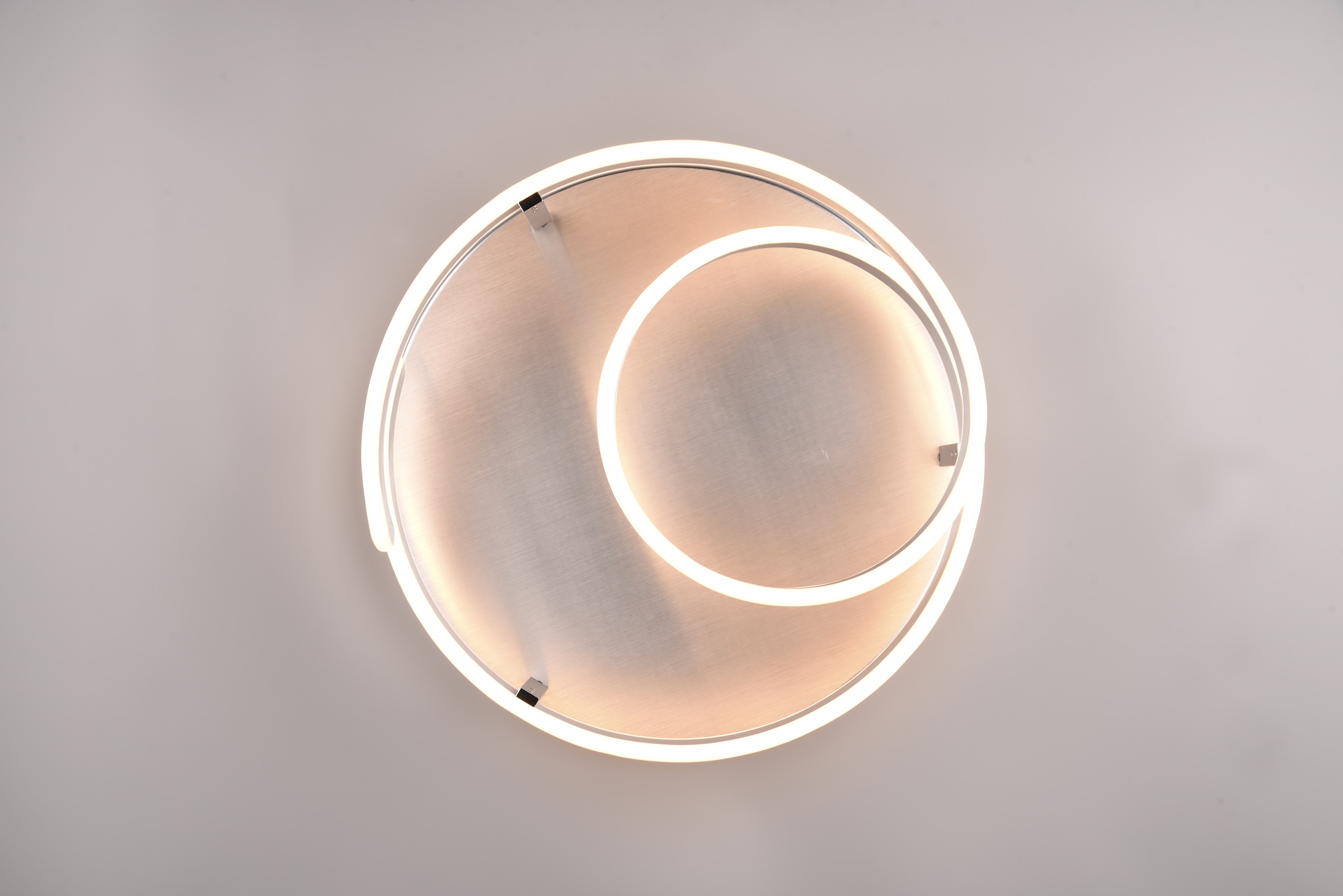 TRIO Leuchten LED Deckenleuchte »MARNIE, spiralförmige LED Deckenlampe indirektes Licht warmweiß 3000K«, 1 flammig, Leuchtmittel LED-Board | LED fest integriert, 6800 Lumen Ø 55cm 3 Stufen dimmbar über Wandschalter Wohnzimmer LED