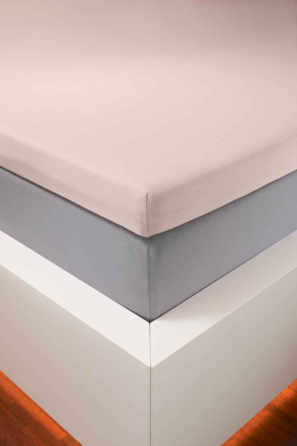bellana Spannbettlaken "bellana deluxe für Topper, mit Elasthan, Premium Jersey 230 g/m²" mit 5% Elasthan, für Topper mit 4-10cm Höhe, bügelfrei, faltenfrei