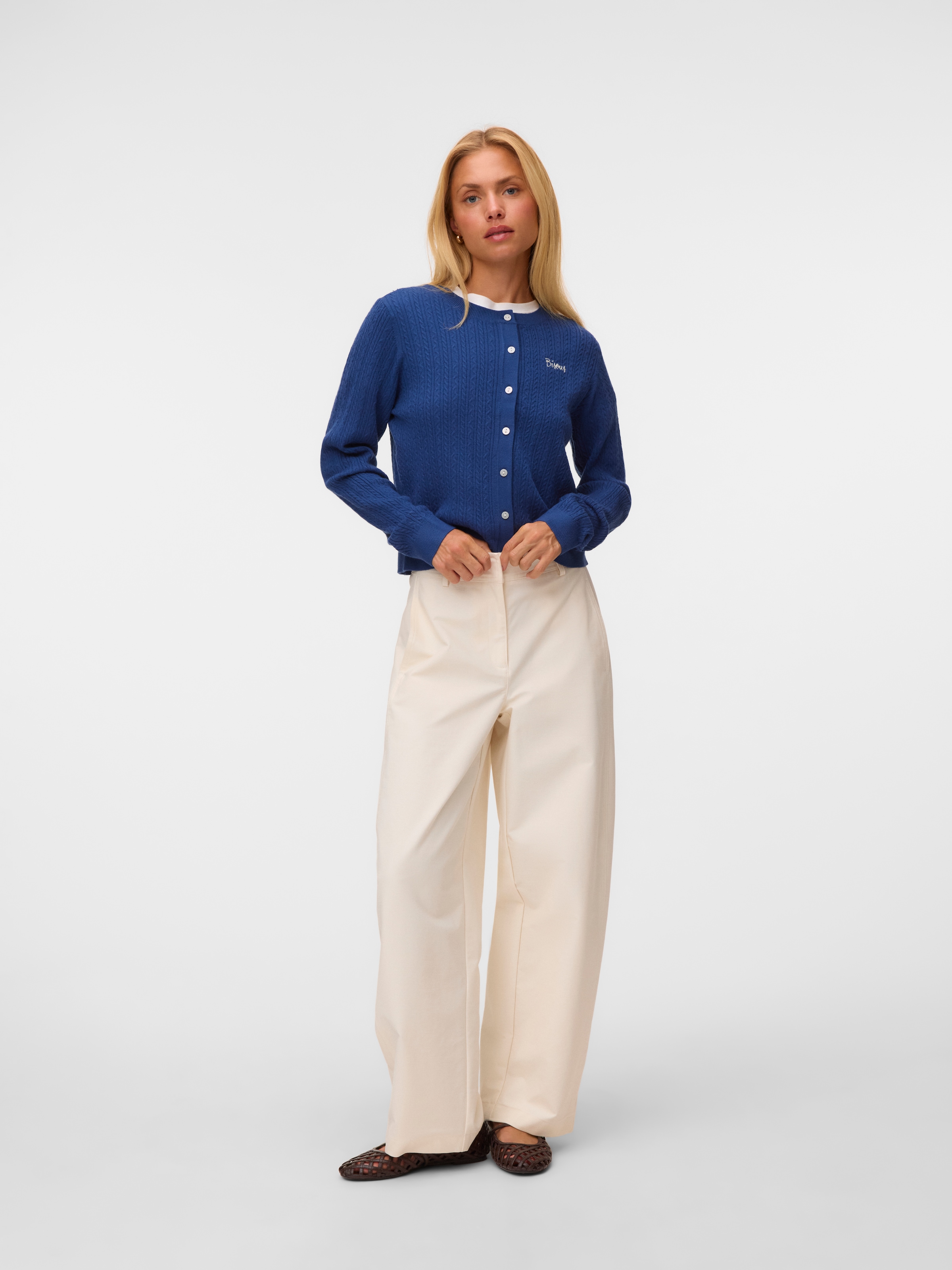 Vero Moda Strickjacke »VMGOLD CABLE LS O-NECK CARDIGAN« Viskosemischung, regular fit
