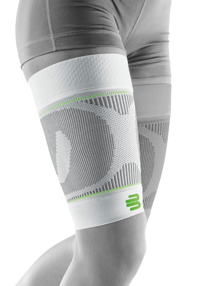 BAUERFEIND Herren Bandage "Compression Sleeves Upper Leg", Gr. M, grün, Obermaterial: 57% Baumwolle, 41% Polyester, 2% Elasthan, Bandagen, mit
