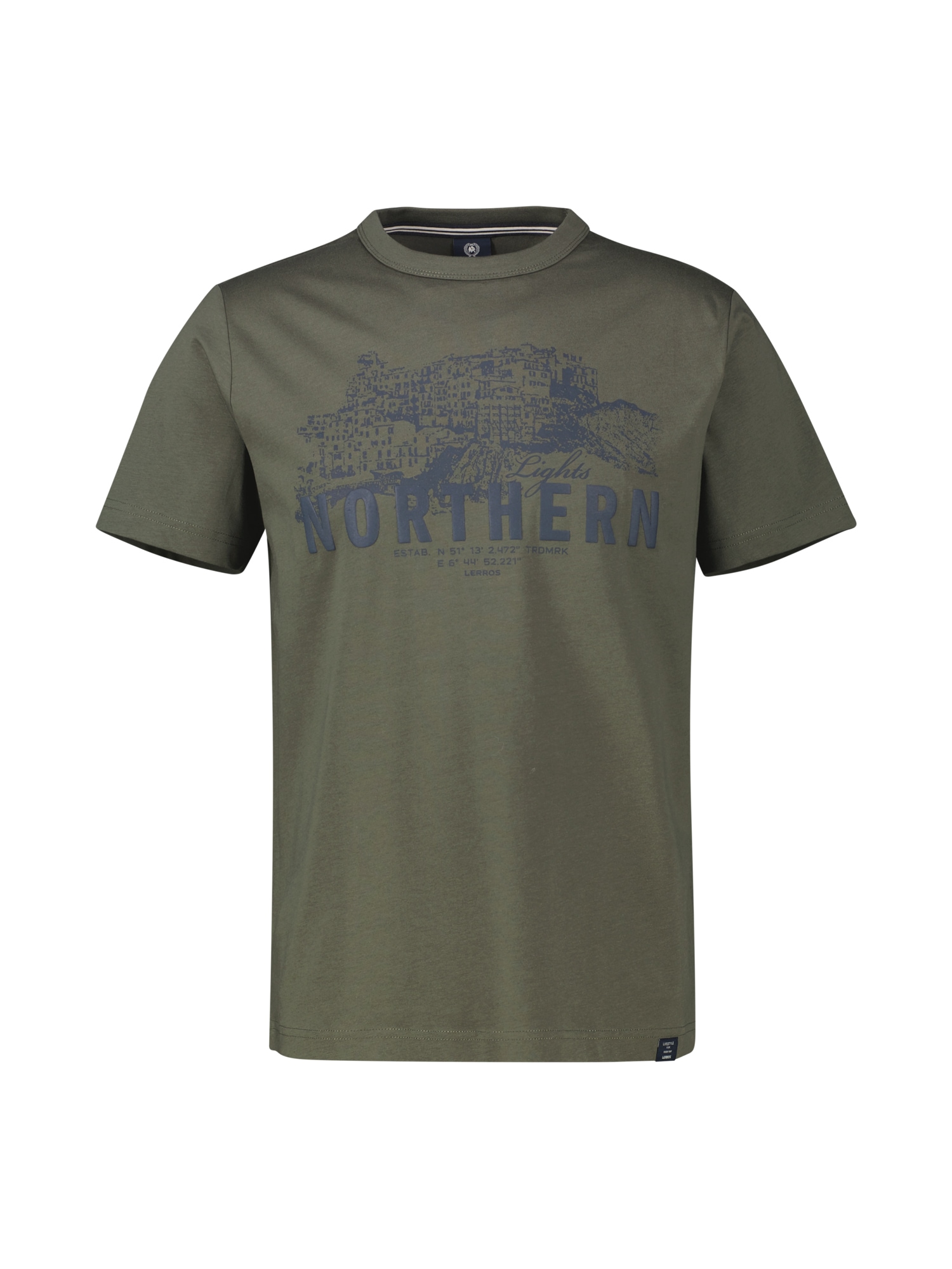LERROS T-Shirt »LERROS Unifarbenes T-Shirt mit Brustprint«
