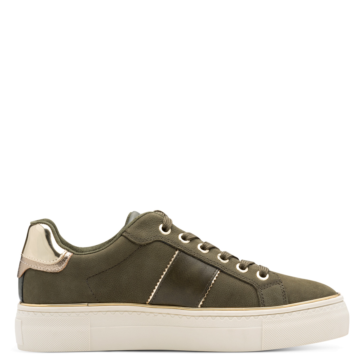 Tamaris Plateausneaker, Freizeitschuh, Halbschuh, Schnürschuh mit glänzendem Kontrastbesatz