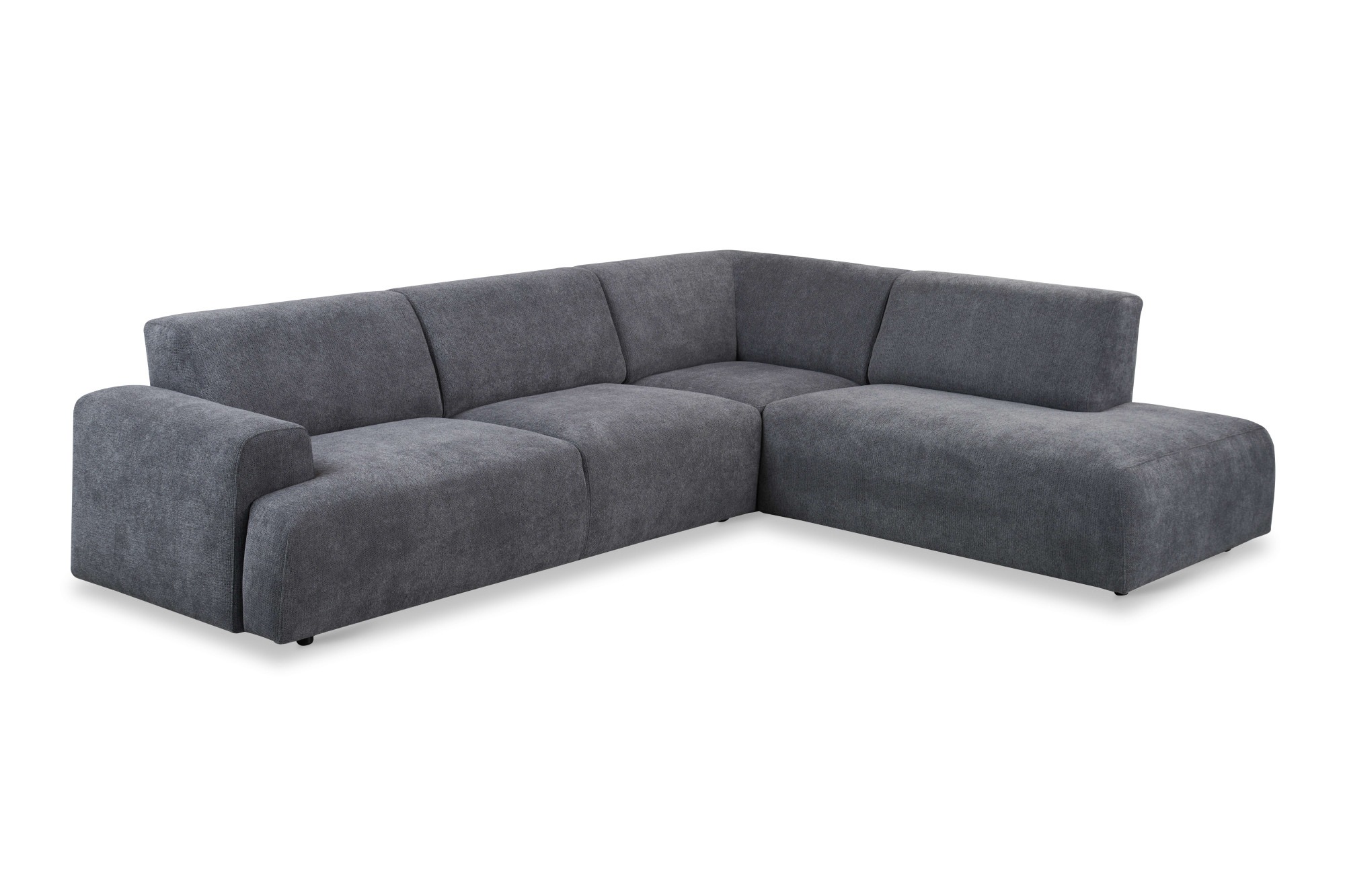 andas Ecksofa »Linkka, Breite 282 cm«, L-Form, in einem weichen Chenille-Stoff, mit Wellenunterfederung