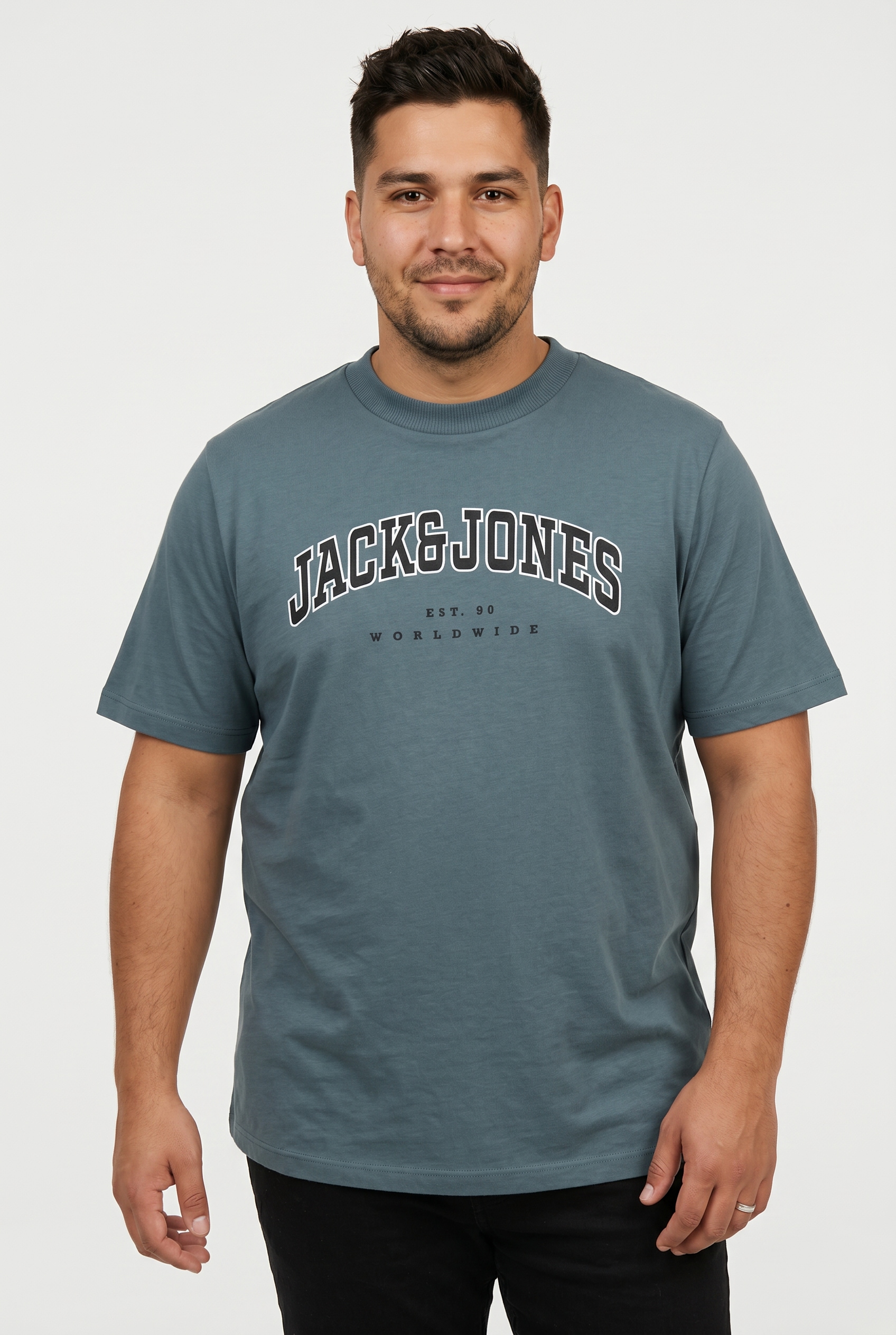 Jack & Jones PlusSize T-Shirt "JJECALEB VARSITY TEE SS O-NECK NOOS PLS" mit Logobranding