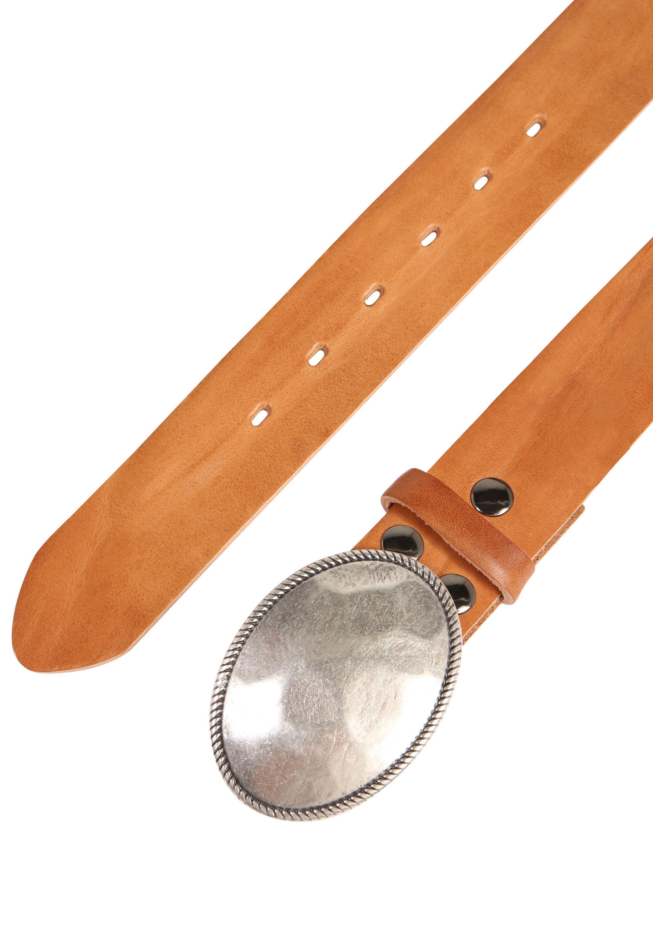 Rettungsring Gürtel Ledergürtel mit austauschbarer Schließe "Oval Nieten Mi günstig online kaufen