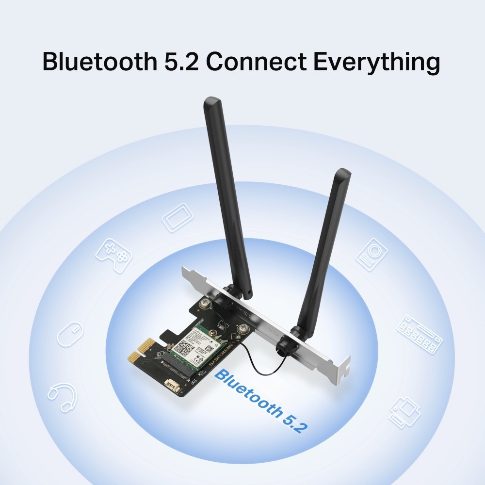 TP-Link Netzwerk-Adapter »Mercusys MA80XE AX3000 Dual-Band Wi-Fi 6 PCI Express Adapter«