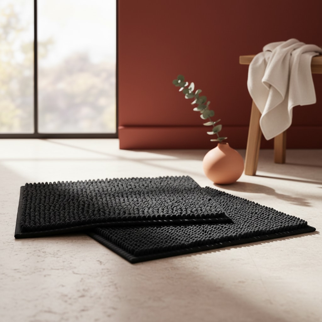 OTTO home Badematte »Vanessa Chenille Premium, Badvorleger, Badezimmer, Duschvorleger« Höhe 20 mm rutschhemmend beschichtet fußbodenheizungsgeeignet | schnell trocknend | strapazierfähig Uni Farben, besonders weich, flauschig
