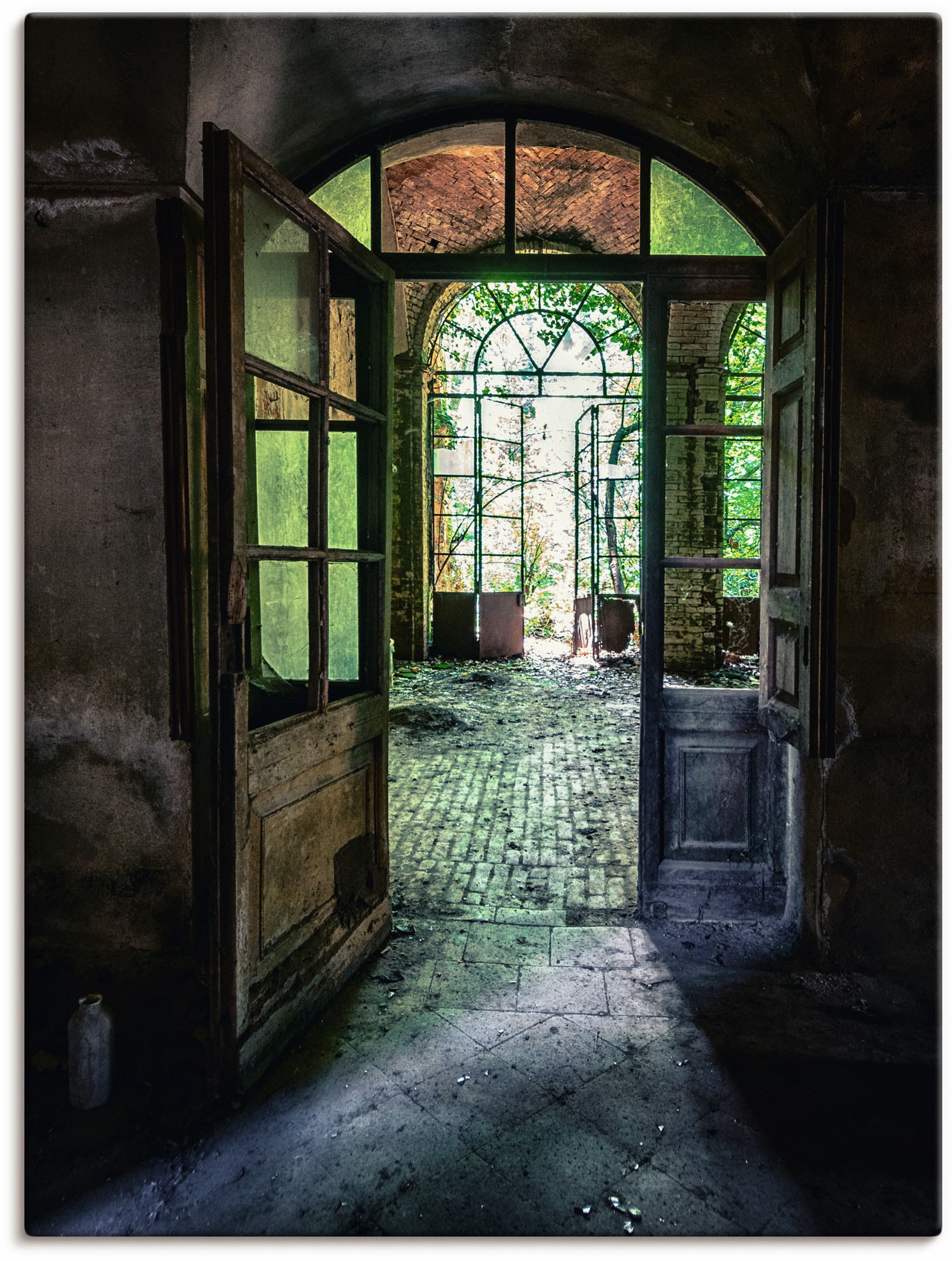 Artland Wandbild "Lost Place - alte Tür Fenster" Fenster & Türen 1 Stk. tlg. als Alubild, Leinwandbild, Poster in verschied. Größen