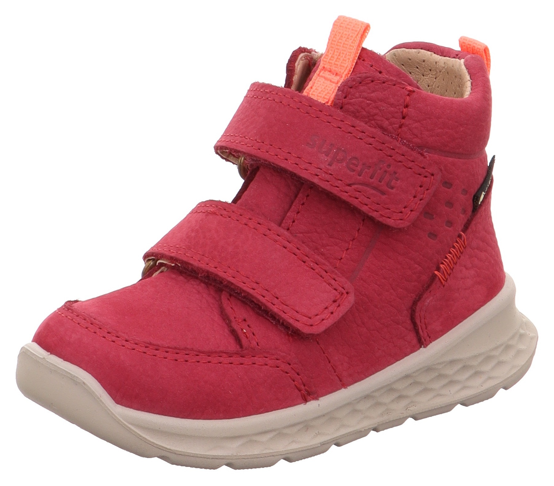 SUPERFIT Mädchen Winterboots "BREEZE WMS: mittel", Gr. 25, rot, Nubukleder, unifarben, Schuhe, Babyschuh, Klettschuh mit GORE-Tex, Größenschablone