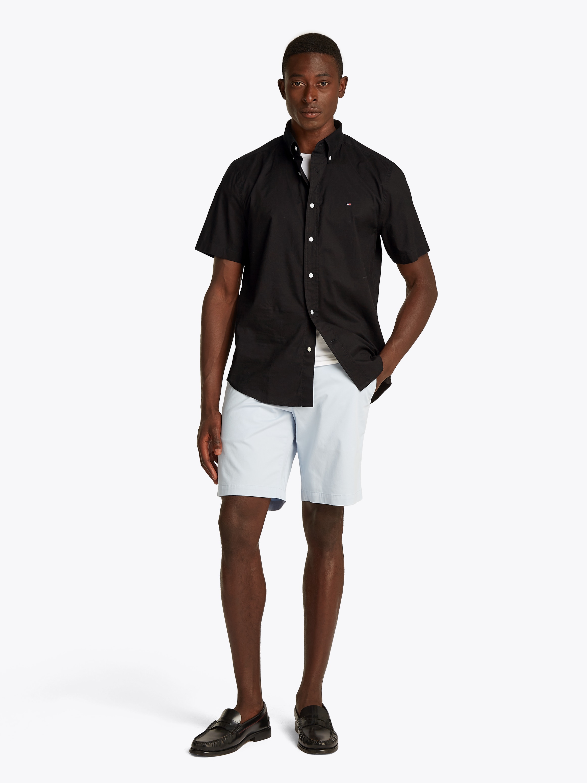 Tommy Hilfiger Kurzarmhemd »FLEX POPLIN SOLID S/S SHIRT«