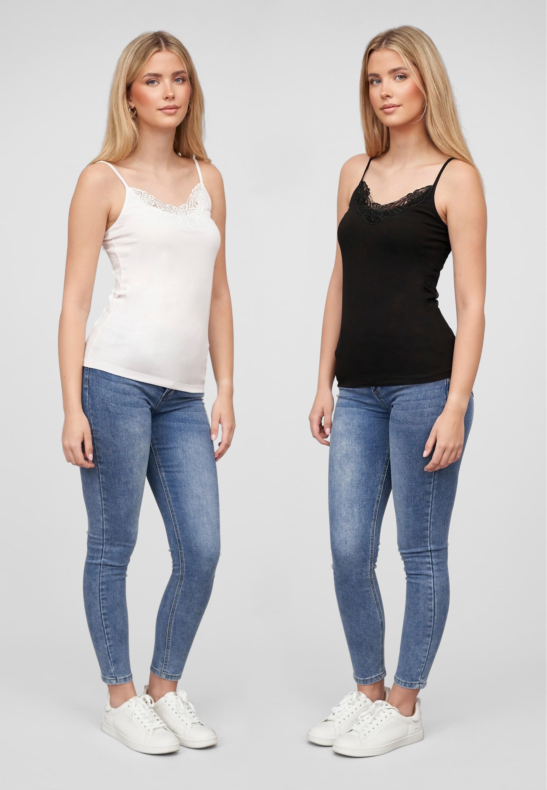 CLOUD 5IVE Klassische Bluse »CLOUD 5IVE Cloud5ive Damen Top 2er Set V-Neck Spitzentop weiss«