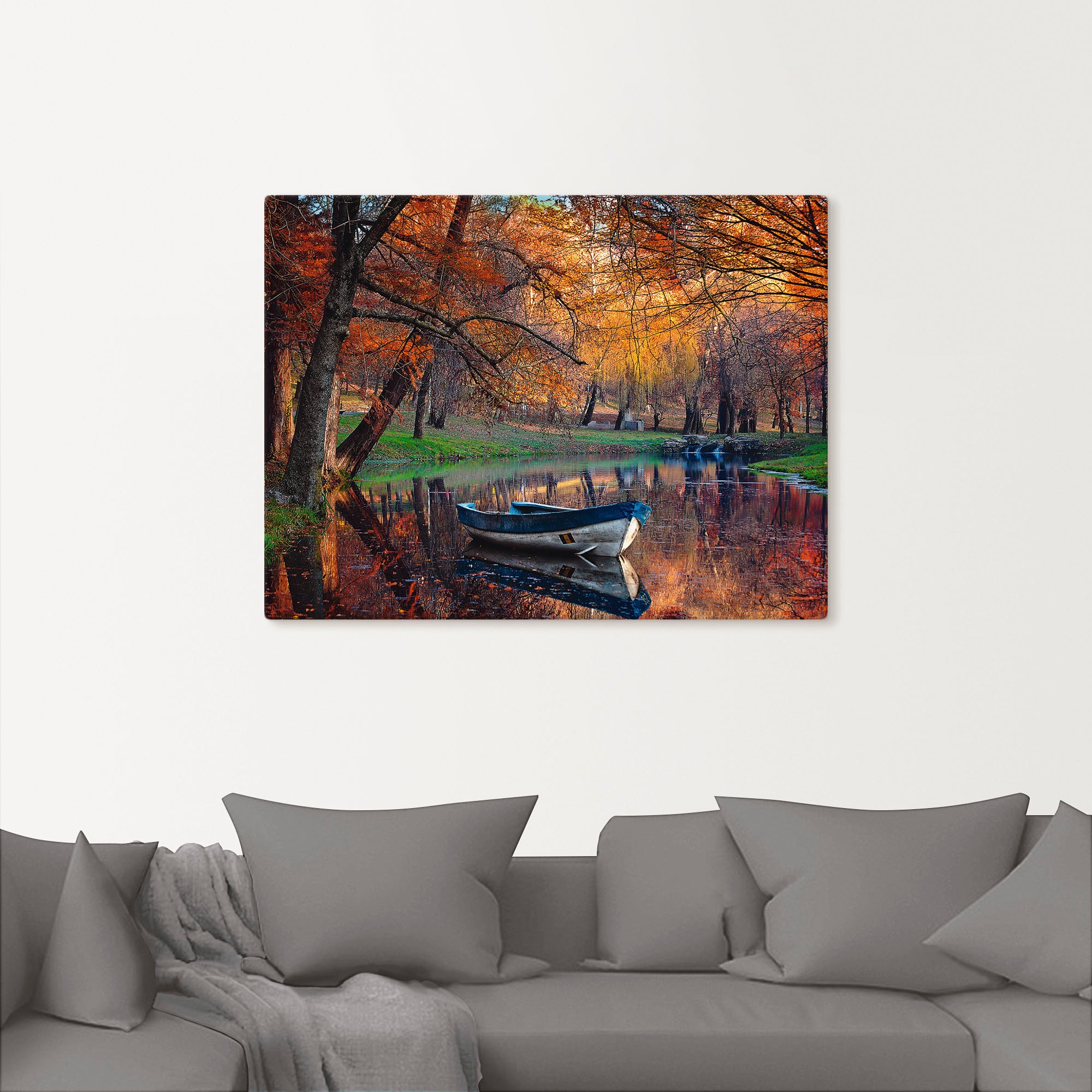 Artland Wandbild »Bunte Herbstlandschaft«, Boote & Schiffe, (1 St.), als Leinwandbild, Poster in verschied. Größen