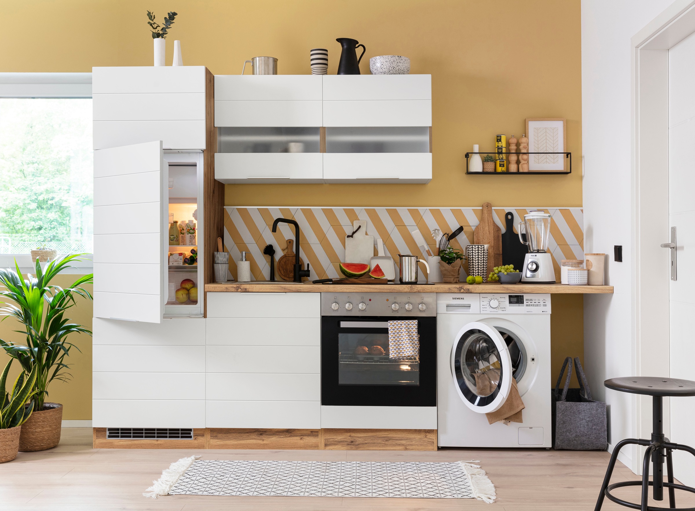 KOCHSTATION Winkelküche »KS-Luhe«, Stellbreite 240x270 cm, wahlweise mit oder ohne E-Geräten, MDF-Fronten