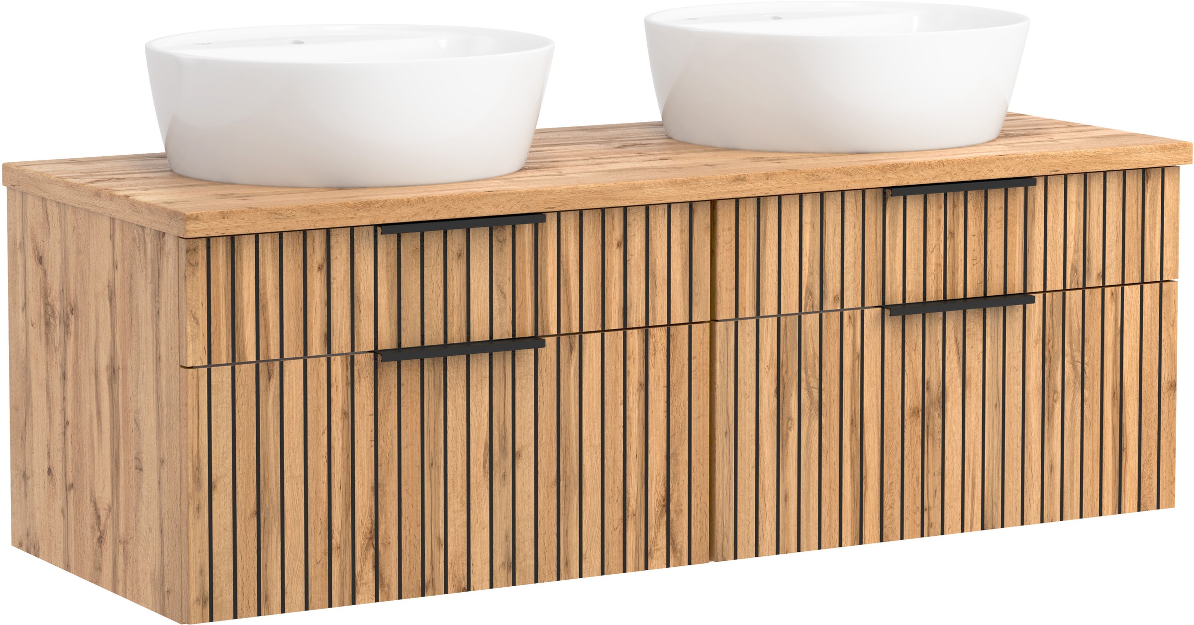 welltime Badmöbel-Set »Welltime, Carlton Waschtisch-Set, 80 oder 120 cm, gestreift«, (3 St.)