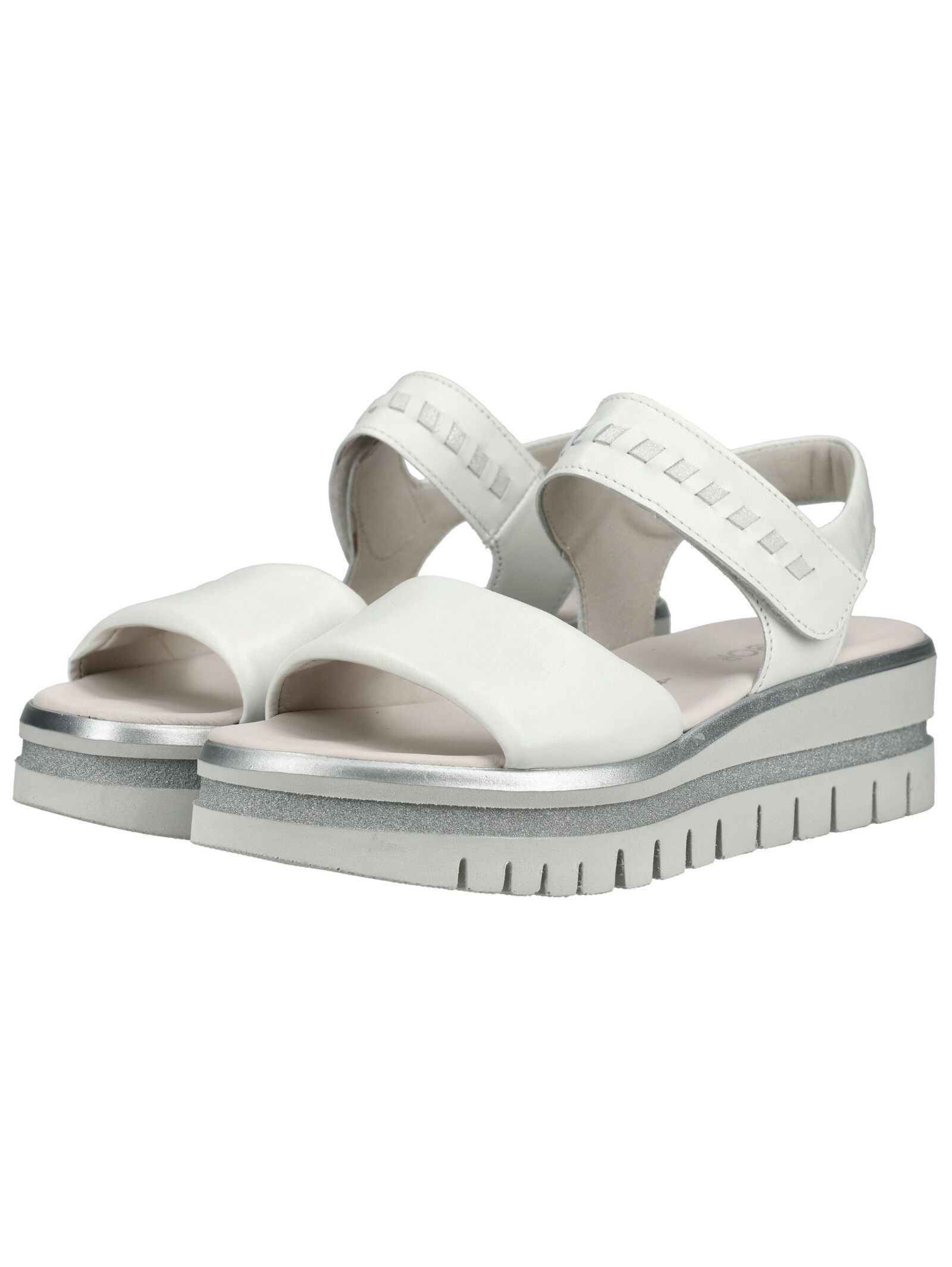 Gabor Platform Sandals Smooth Leather White 39 6