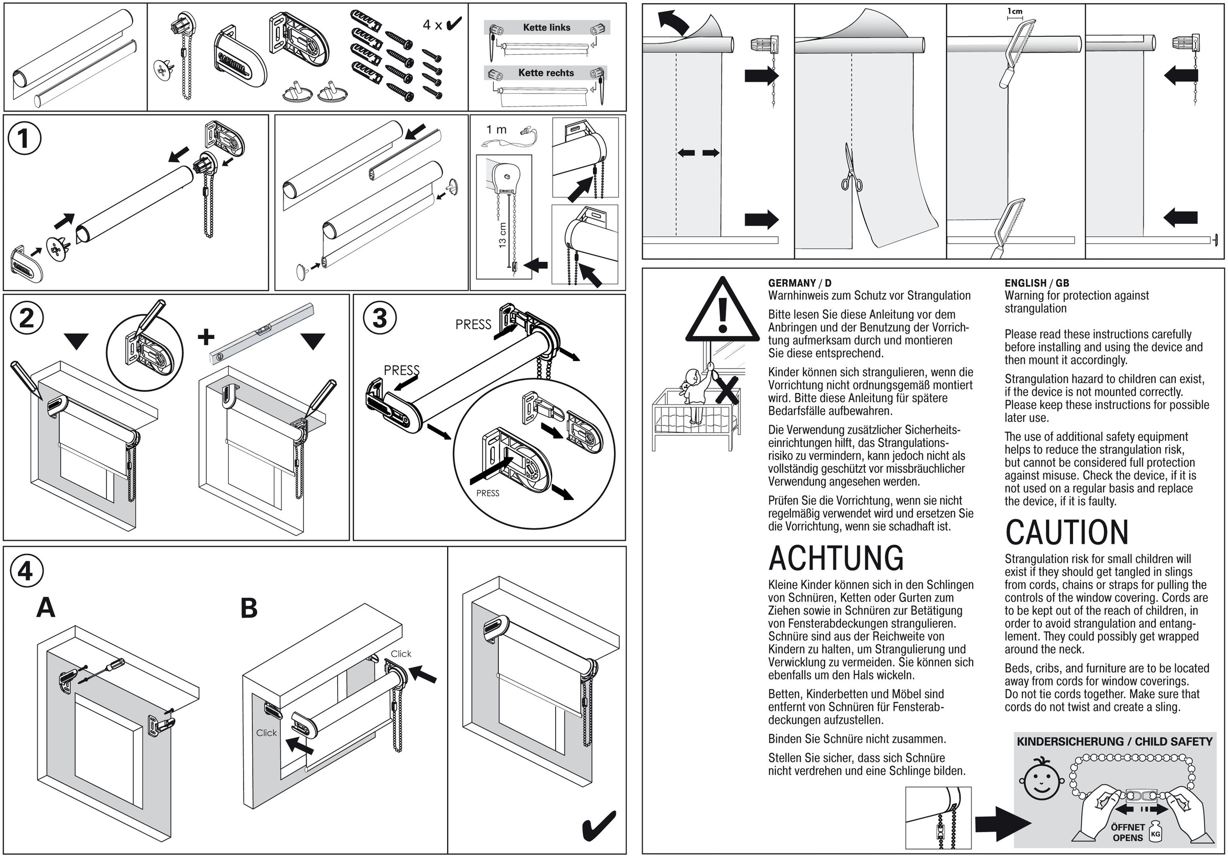 GARDINIA Seitenzugrollo »Uni-Rollo« Lichtschutz Sichtschutz mit Bohren freihängend 1 Stück, im Fixmaß