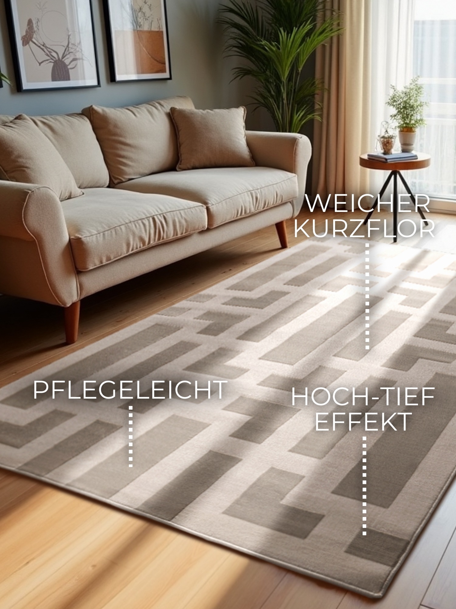 Thumbnail - ELLE DECORATION Designteppich "Onyx", rechteckig, 9 mm Höhe, Wohnzimmer, Schlafzimmer, Läufer, Hoch-Tief Effekt, Flur, G...