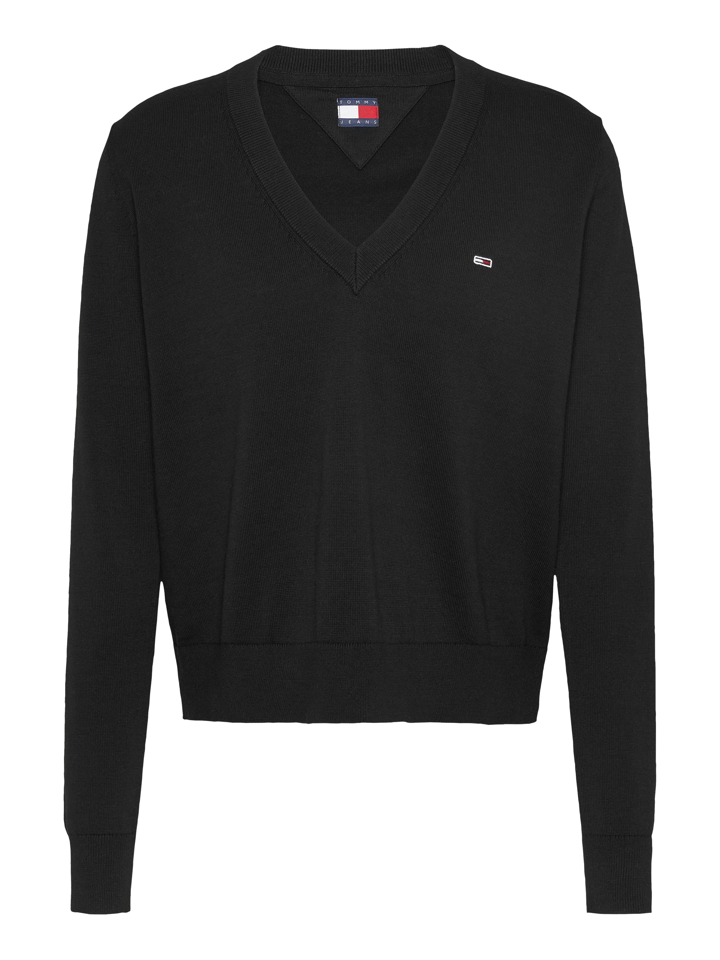 Tommy Jeans V-Ausschnitt-Pullover »TJW ESSENTIAL VNECK SWEATER EXT«, mit Logostickerei