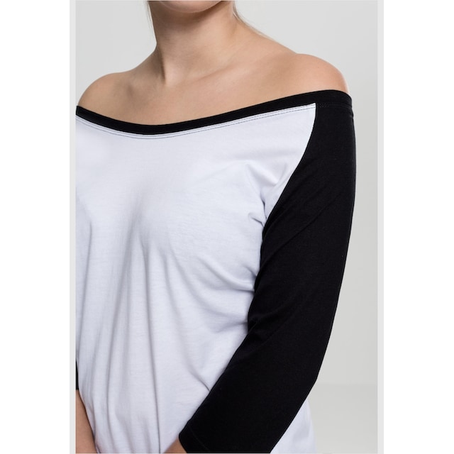 URBAN CLASSICS T-Shirt »Damen Ladies 3/4 Contrast Raglan Tee«, (1 tlg.)  online kaufen | BAUR