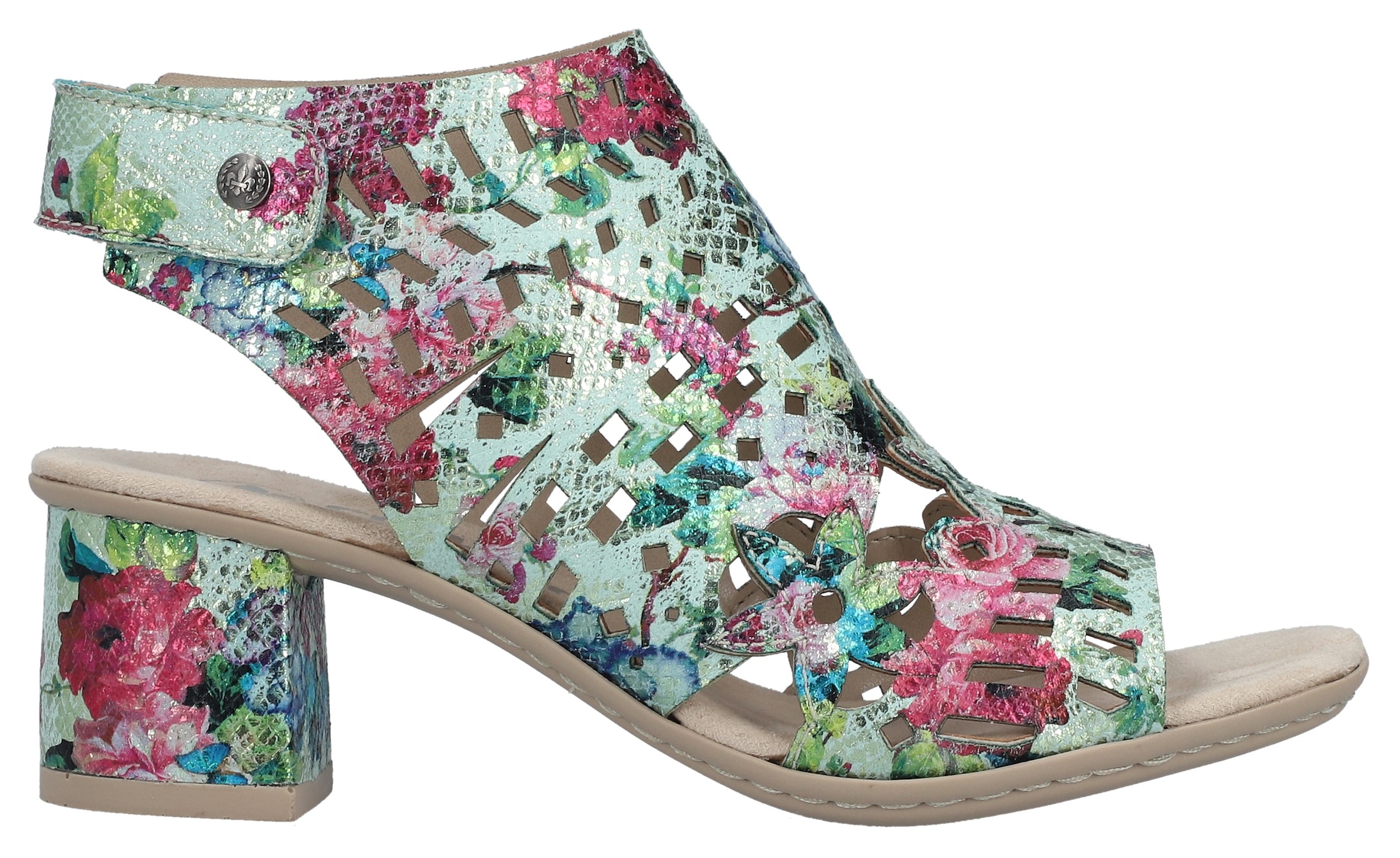 Rieker Sandalette  Sommerschuh, Sandale, Blockabsatz, mit modischer Schaftgestaltung