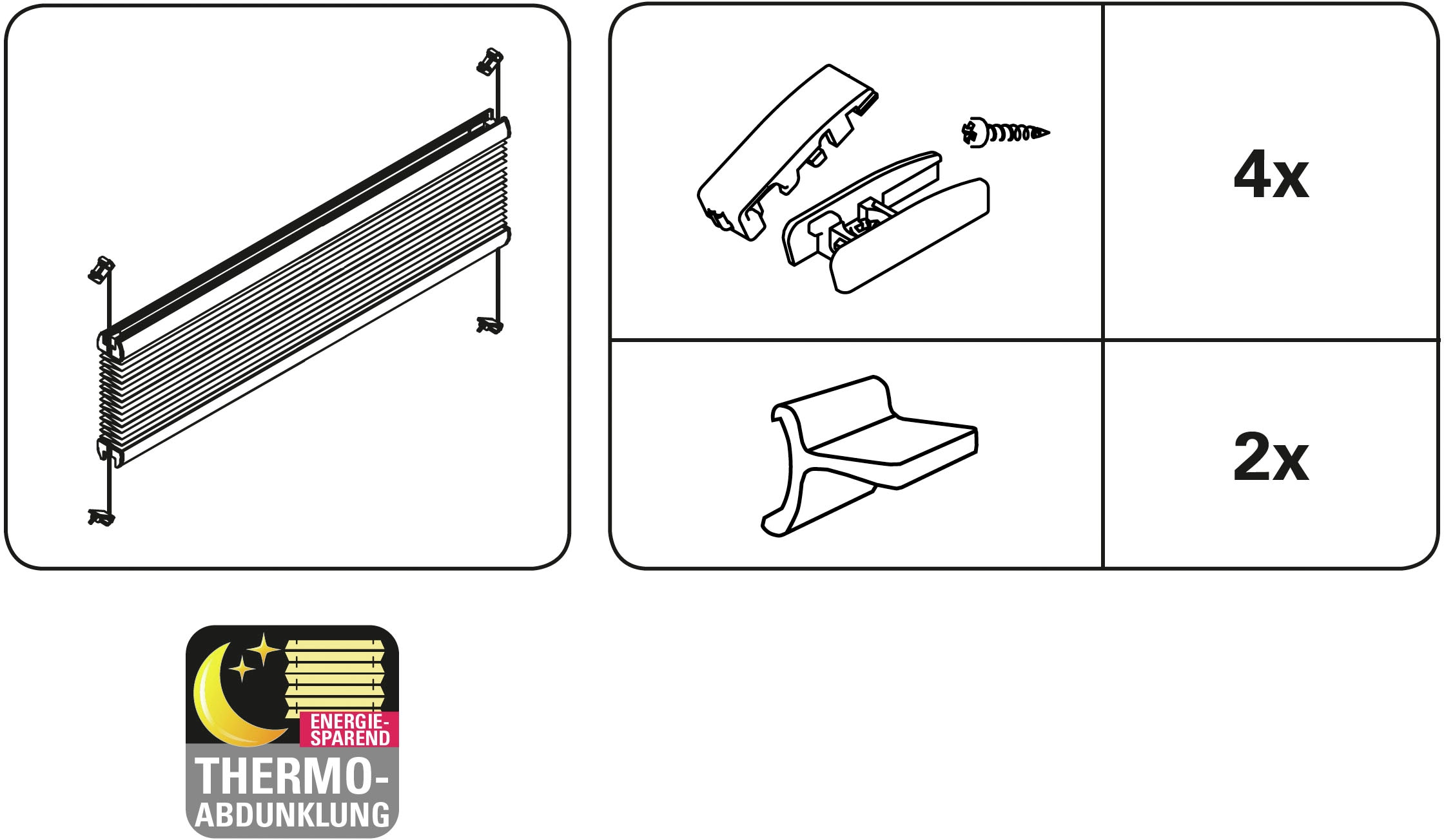 GARDINIA Wabenplissee »Concept Thermo-Abdunklung« verdunkelnd energiesparend mit Bohren verspannt energiesparend und abdunkelnd mit Thermobeschichtung