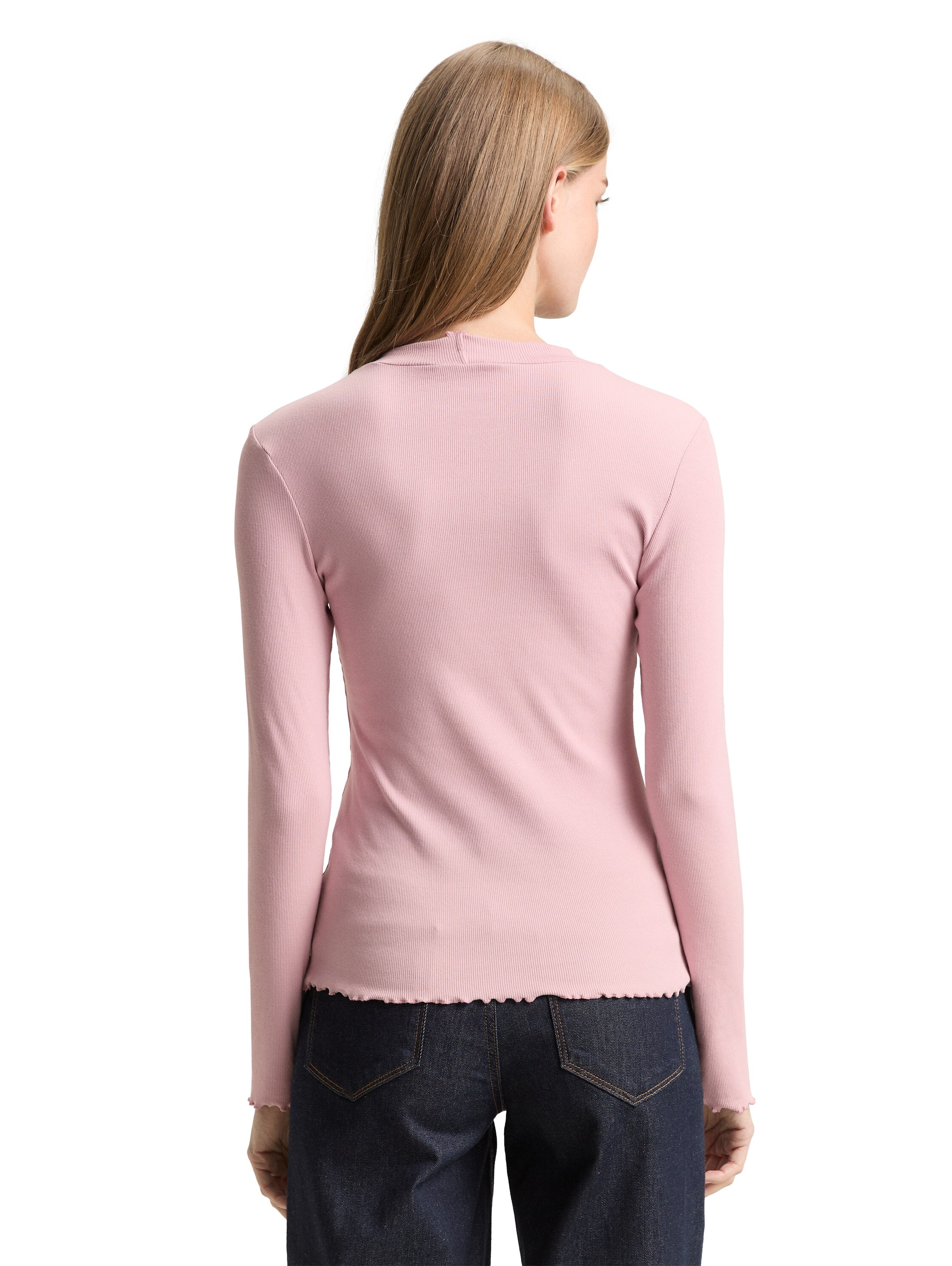 TOM TAILOR Denim Langarmshirt in Ripp-Optik günstig online kaufen