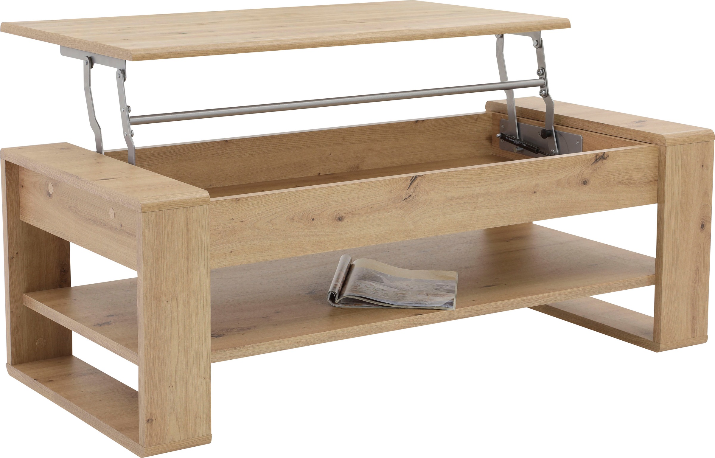 HELA Couchtisch Couchtisch Felix, mit Hebefunktion und Stauraum, mit Hebefunktion und Stauraum