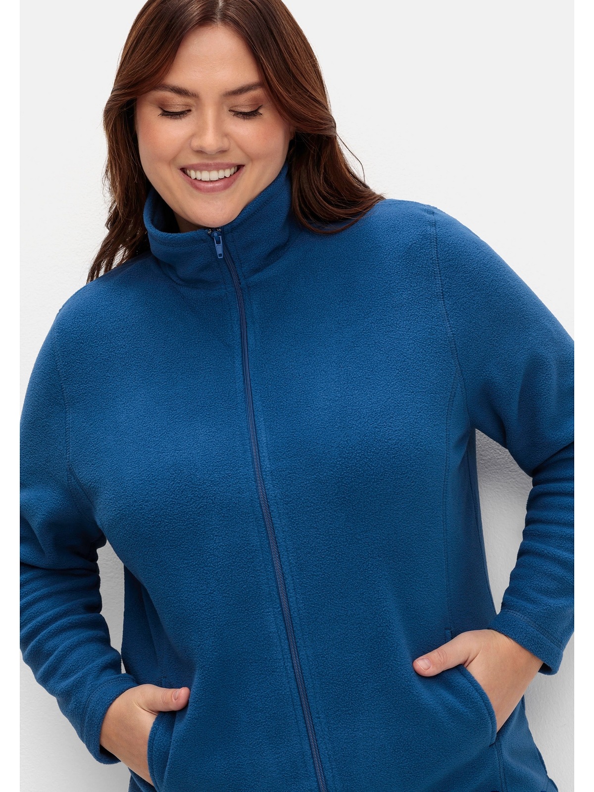 Sheego Strickjacke »Große Größen«, mit Reißverschluss